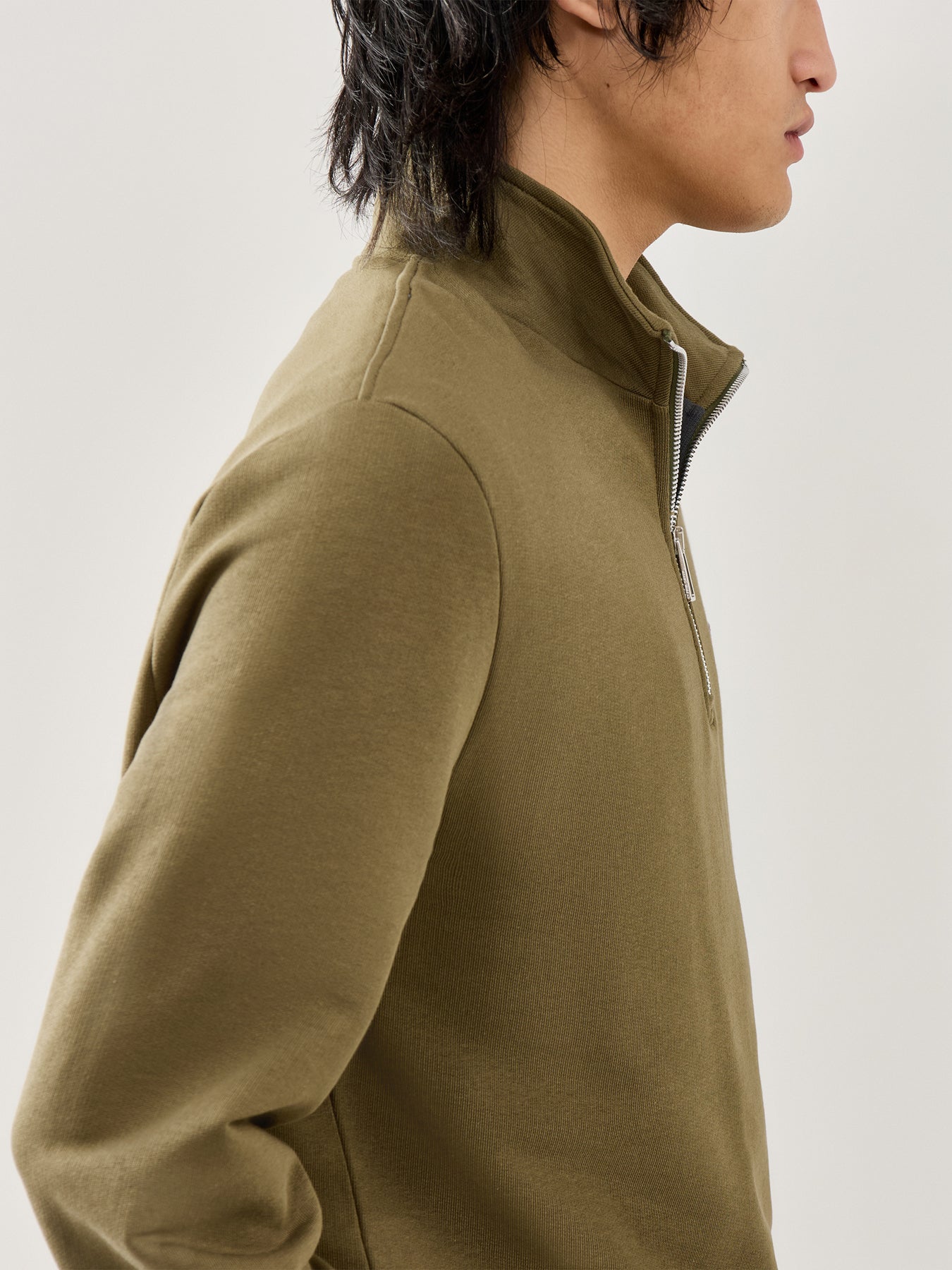 Zebra Half Zip Sweat Green