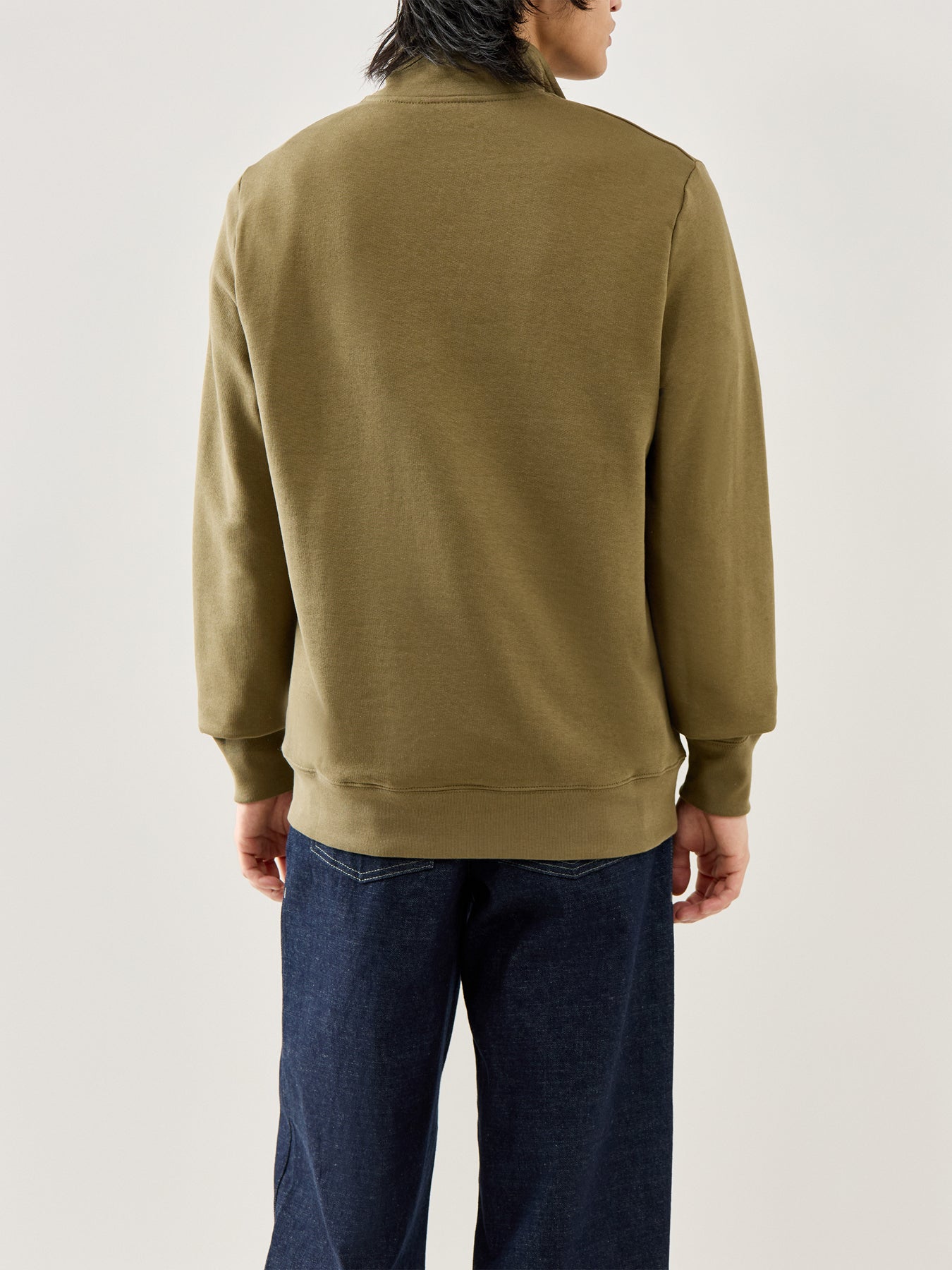 Zebra Half Zip Sweat Green