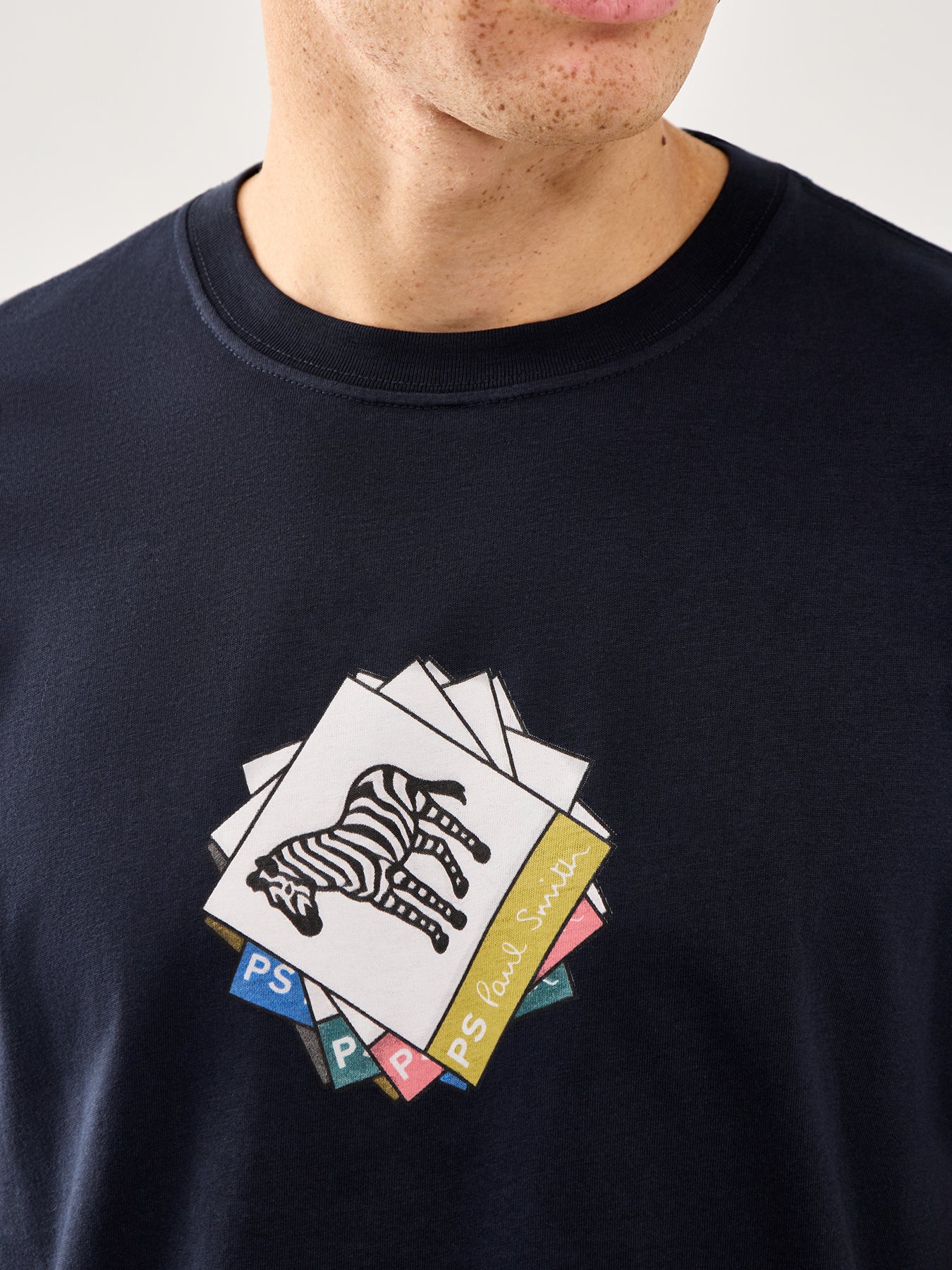 Zebra Squares T-Shirt Dark Navy