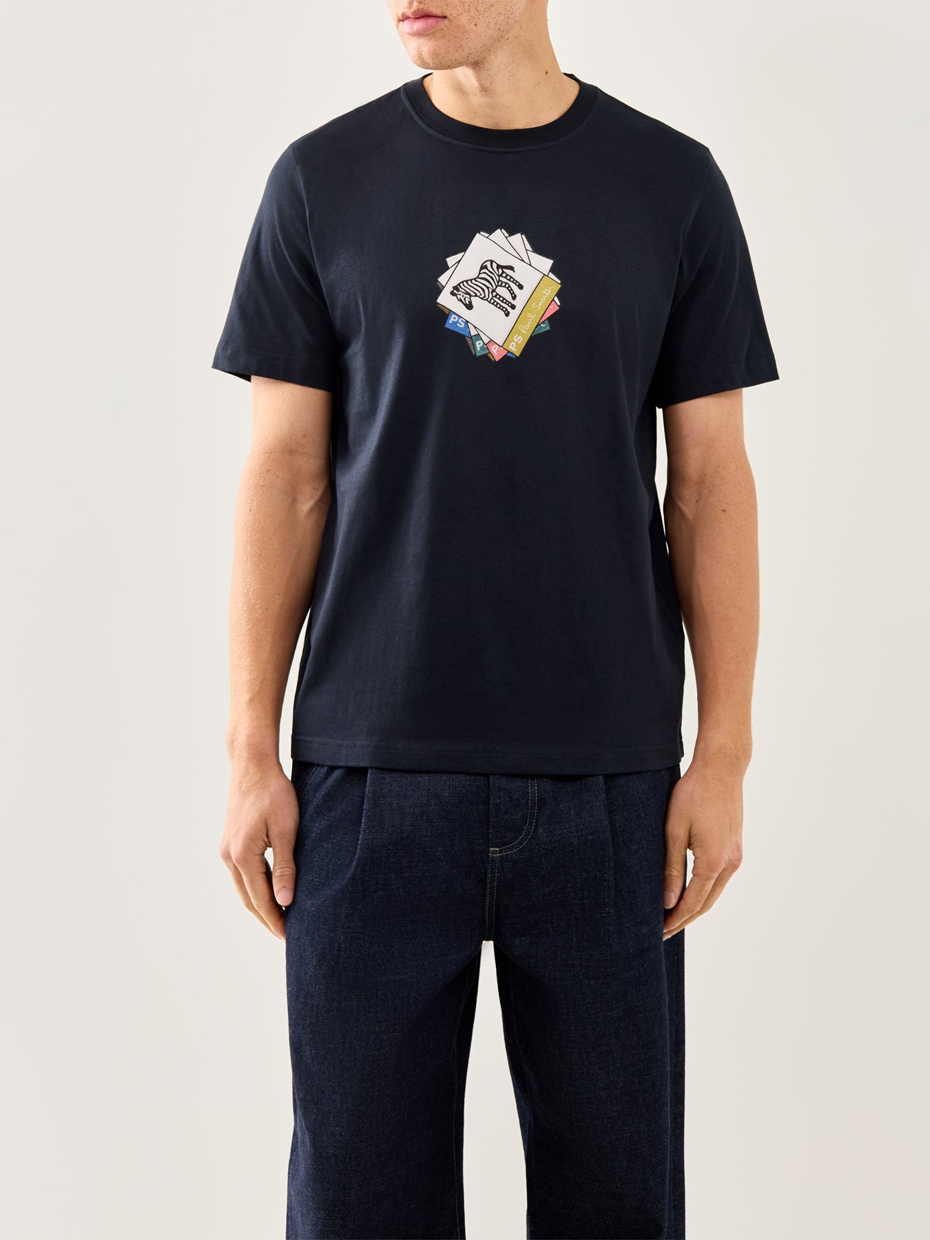 Zebra Squares T-Shirt Dark Navy