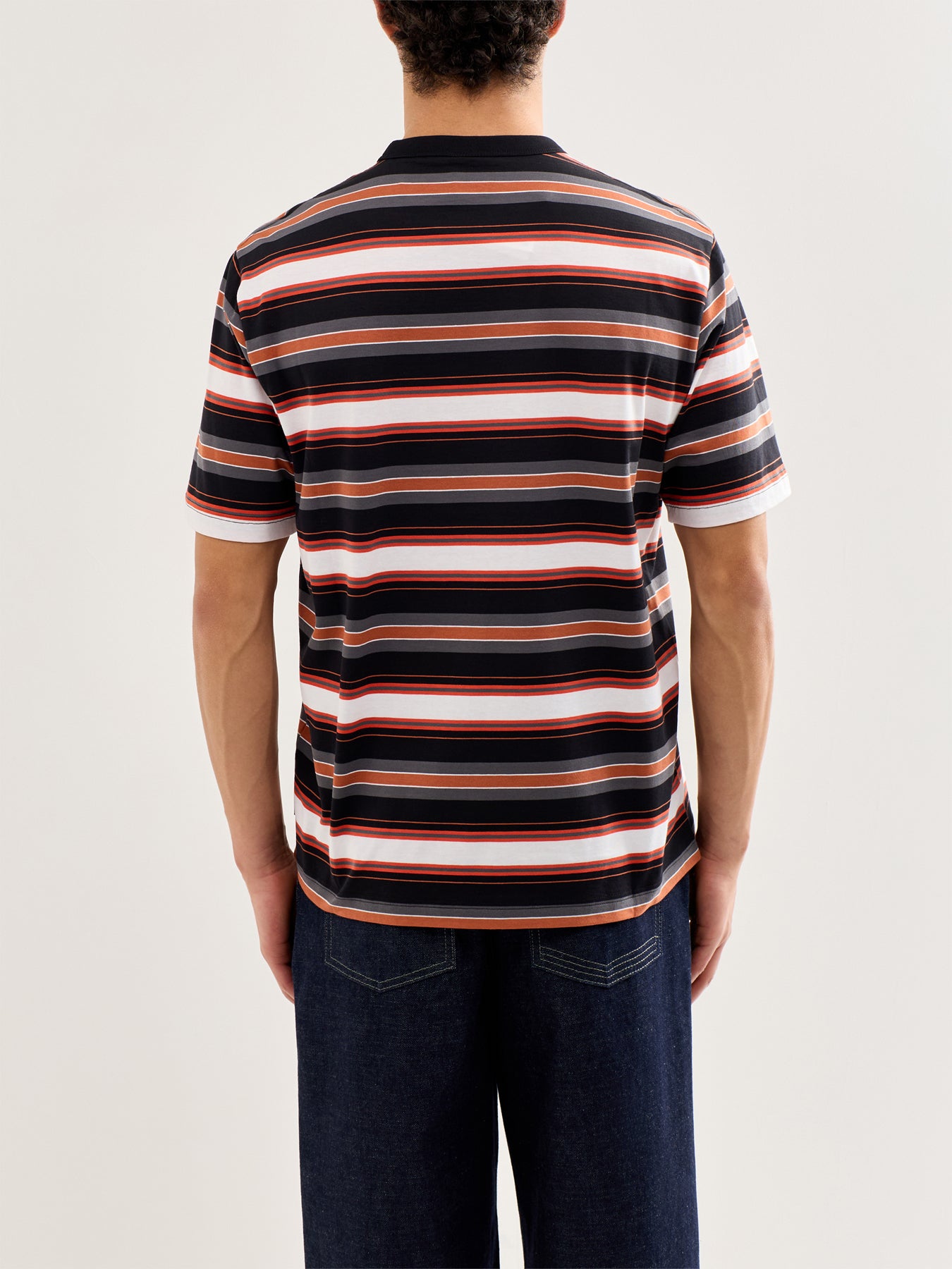 Striped Cotton T-Shirt Black