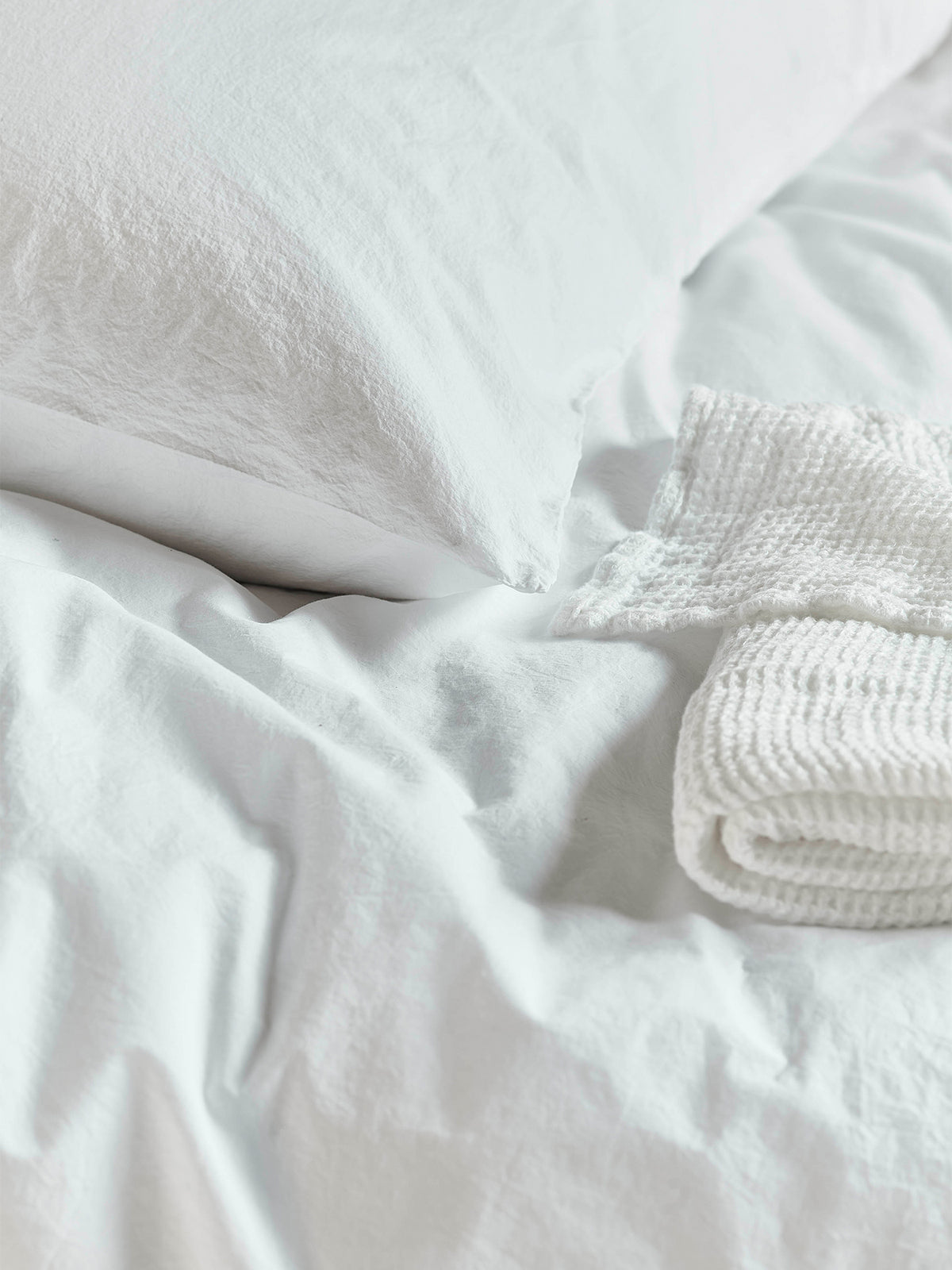 Loweswater Organic Cotton Percale Duvet Cover Set - Chalk White