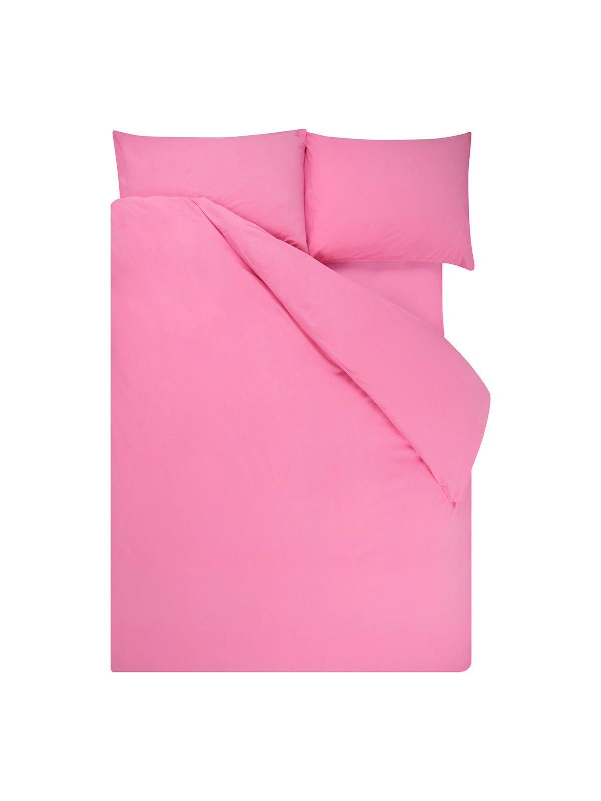 Loweswater Organic Cotton Percale Duvet Cover Set - Fuchsia Pink