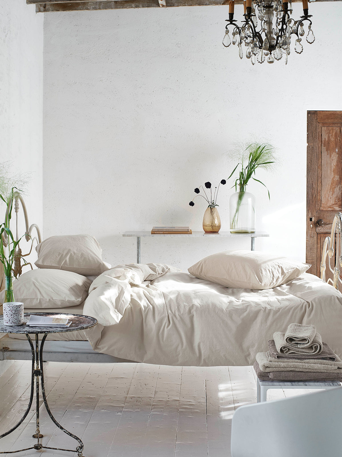 Loweswater Organic Cotton Percale Duvet Cover Set - Linen