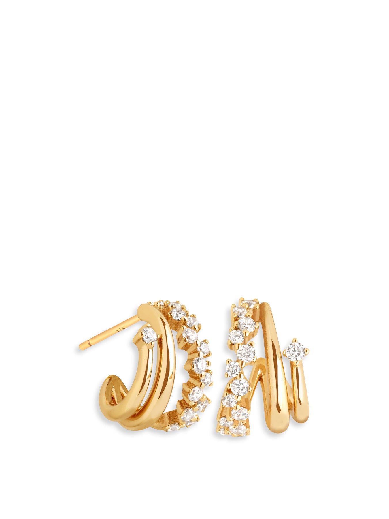 Spiral Crystal Huggies Gold