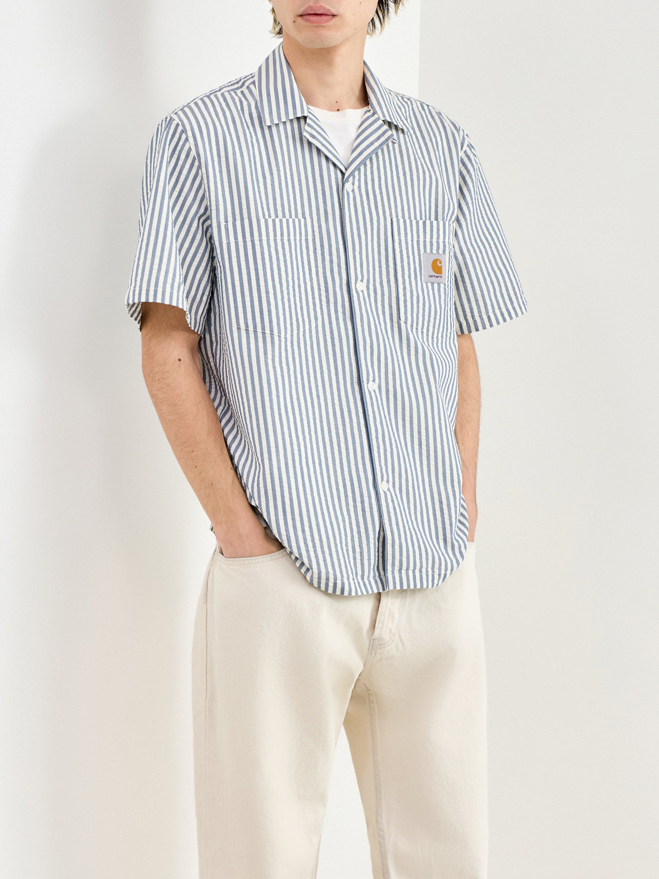 Leavel Stripe Short Sleeve Shirt
