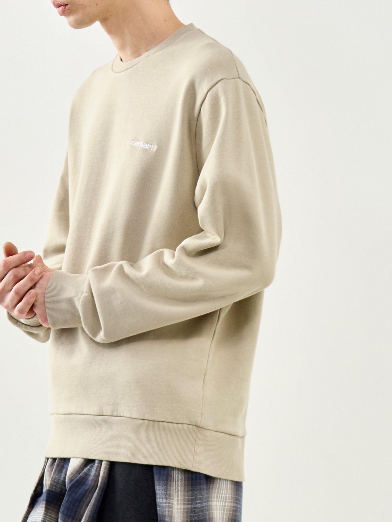 Script Embroidery Sweatshirt Neutral