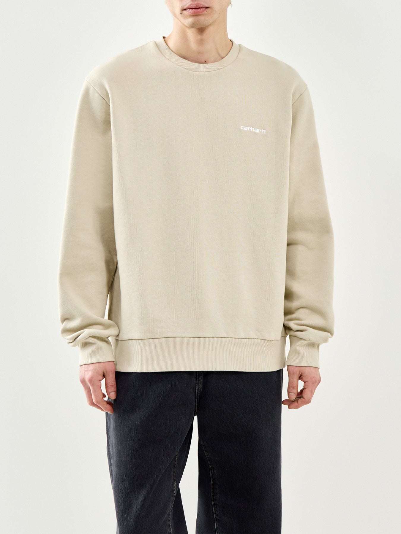 Script Embroidery Sweatshirt Neutral