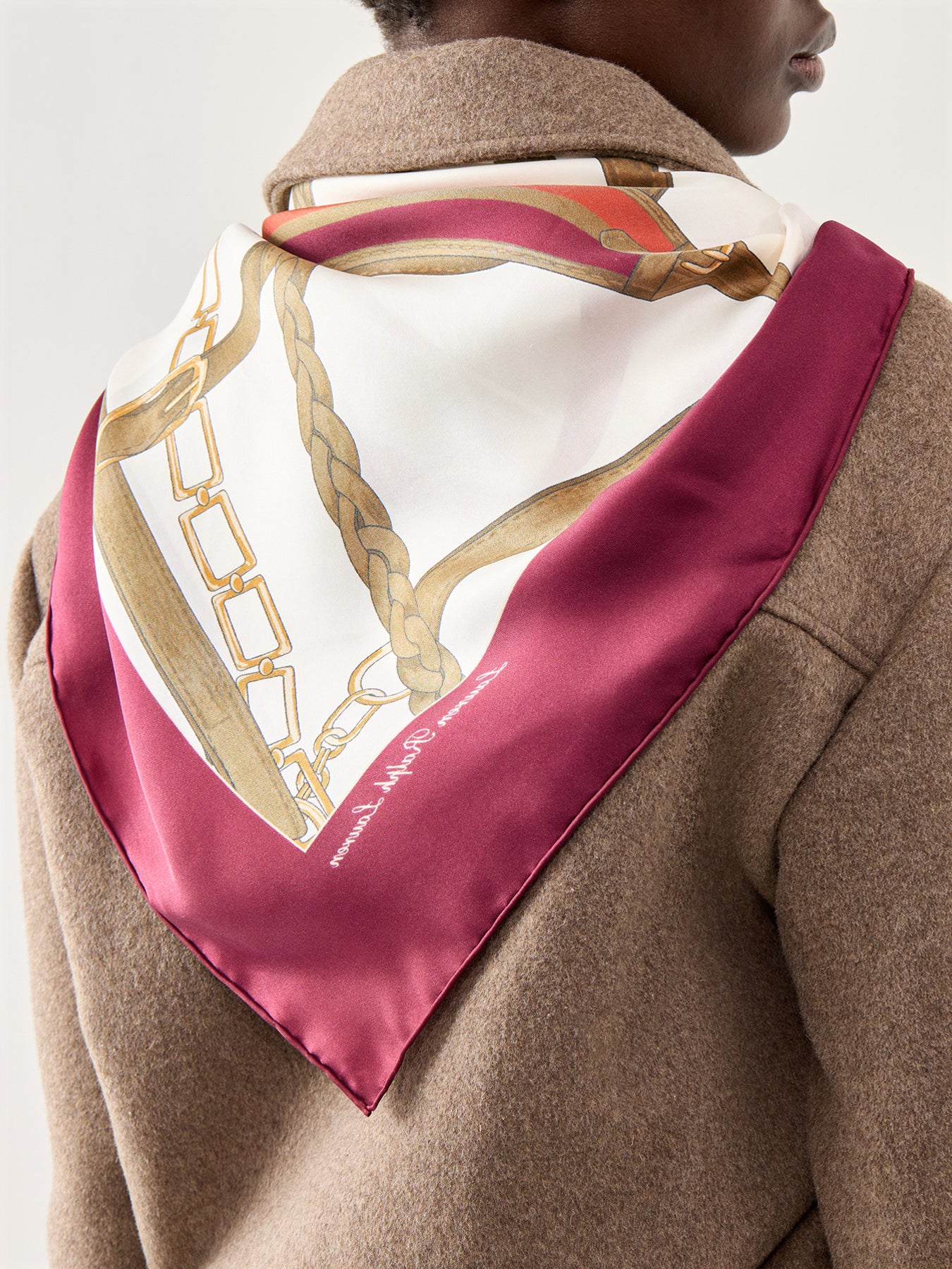 Belting Square Scarf Cream