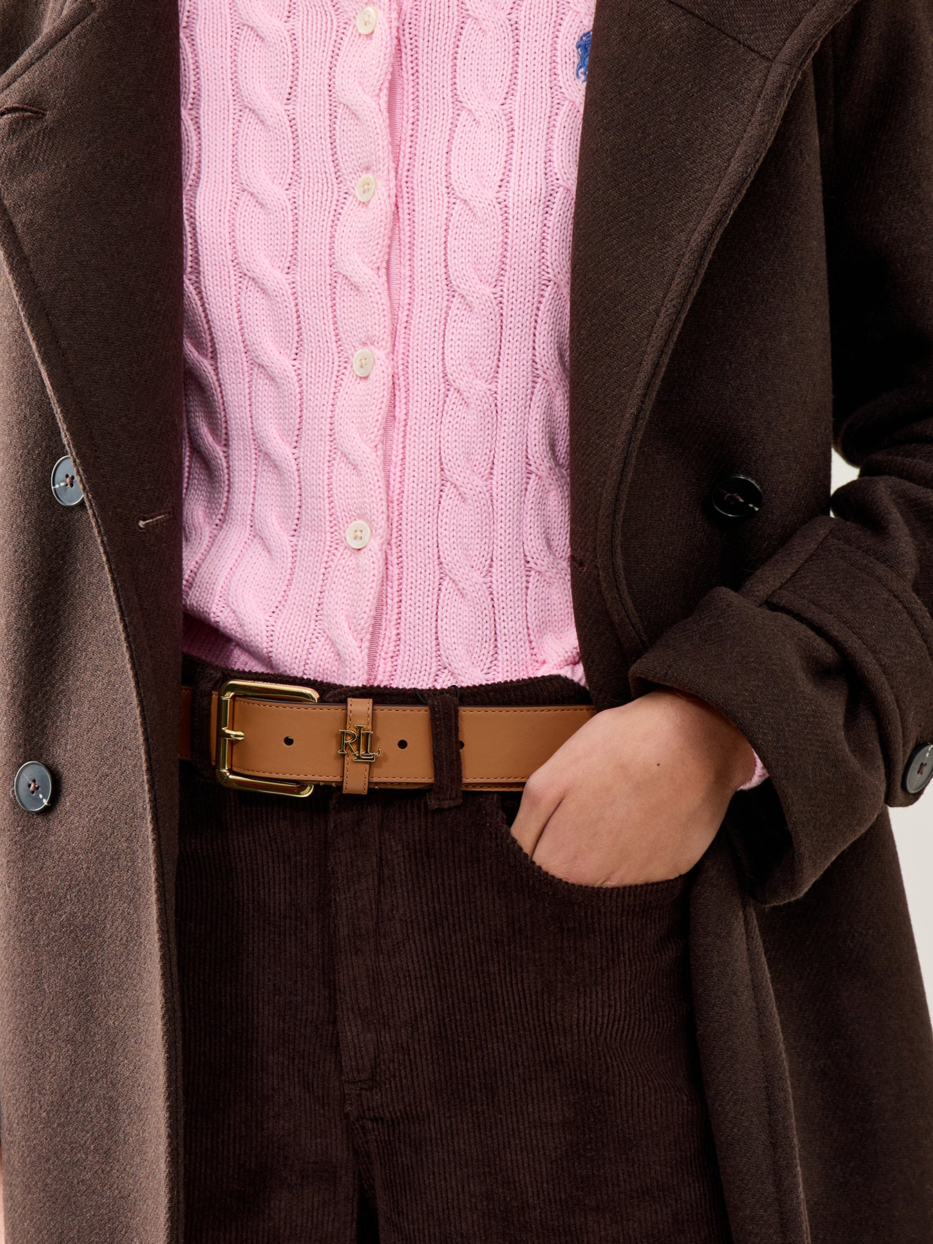 Logo Keeper Leather Belt Medium Tan