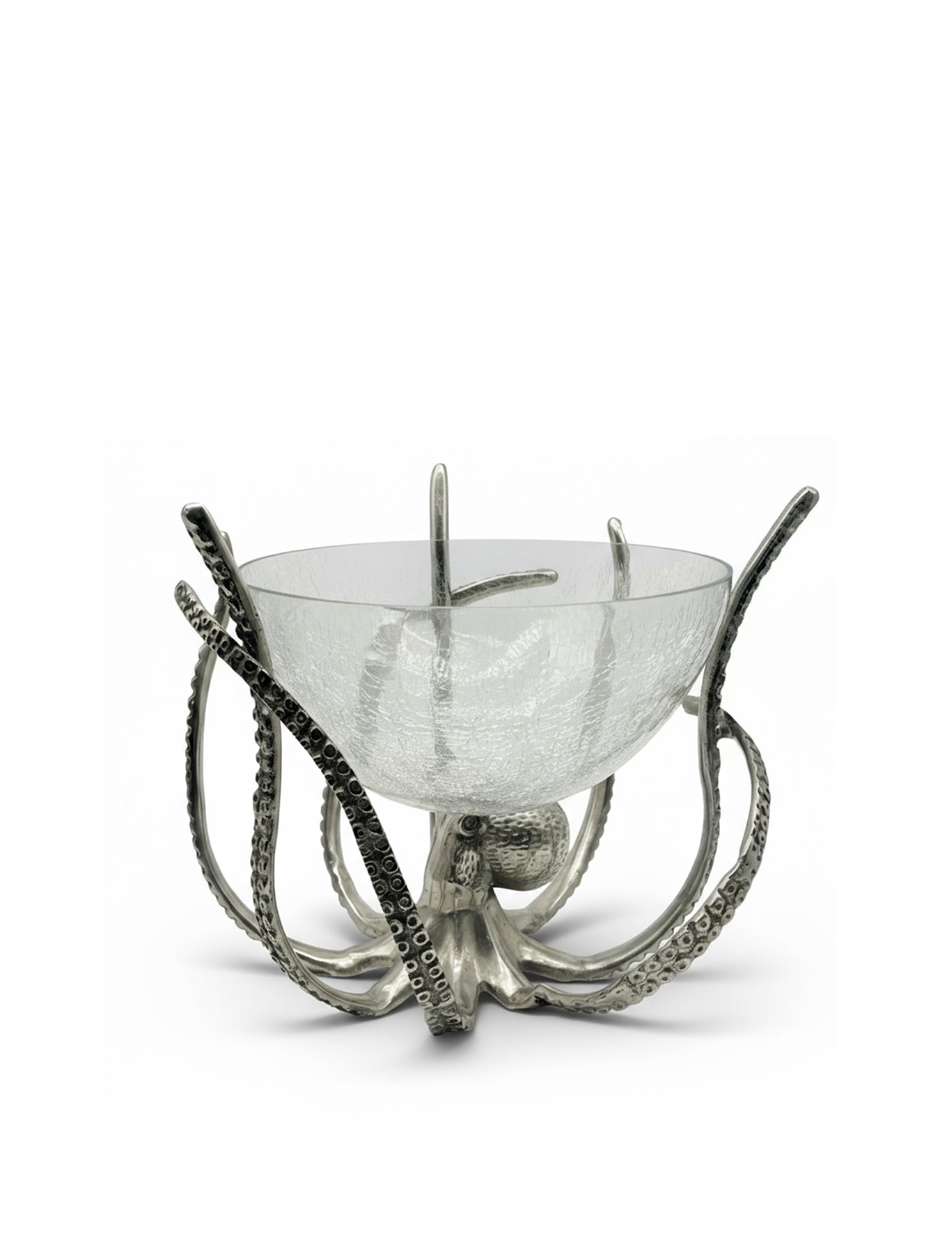 Culinary Concepts Octopus Stand & Crackle Glass Bowl
