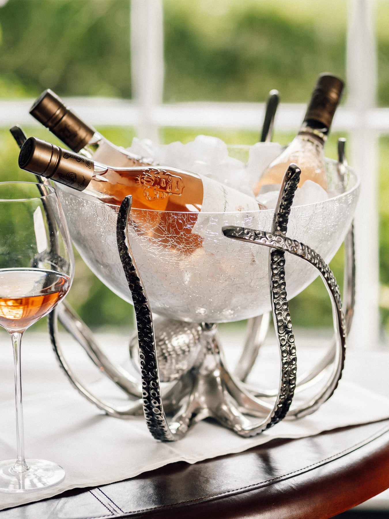 Culinary Concepts Octopus Stand & Crackle Glass Bowl