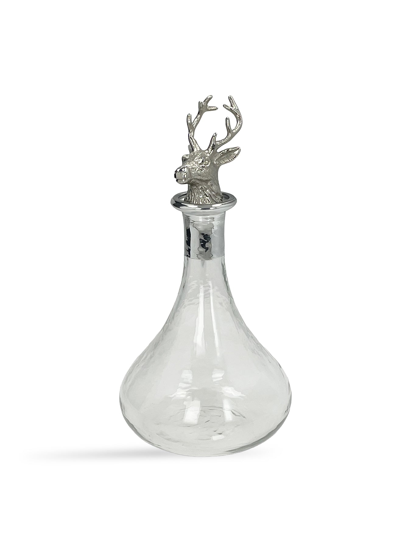 Culinary Concepts Glass Ships Decanter with Stag Stopper