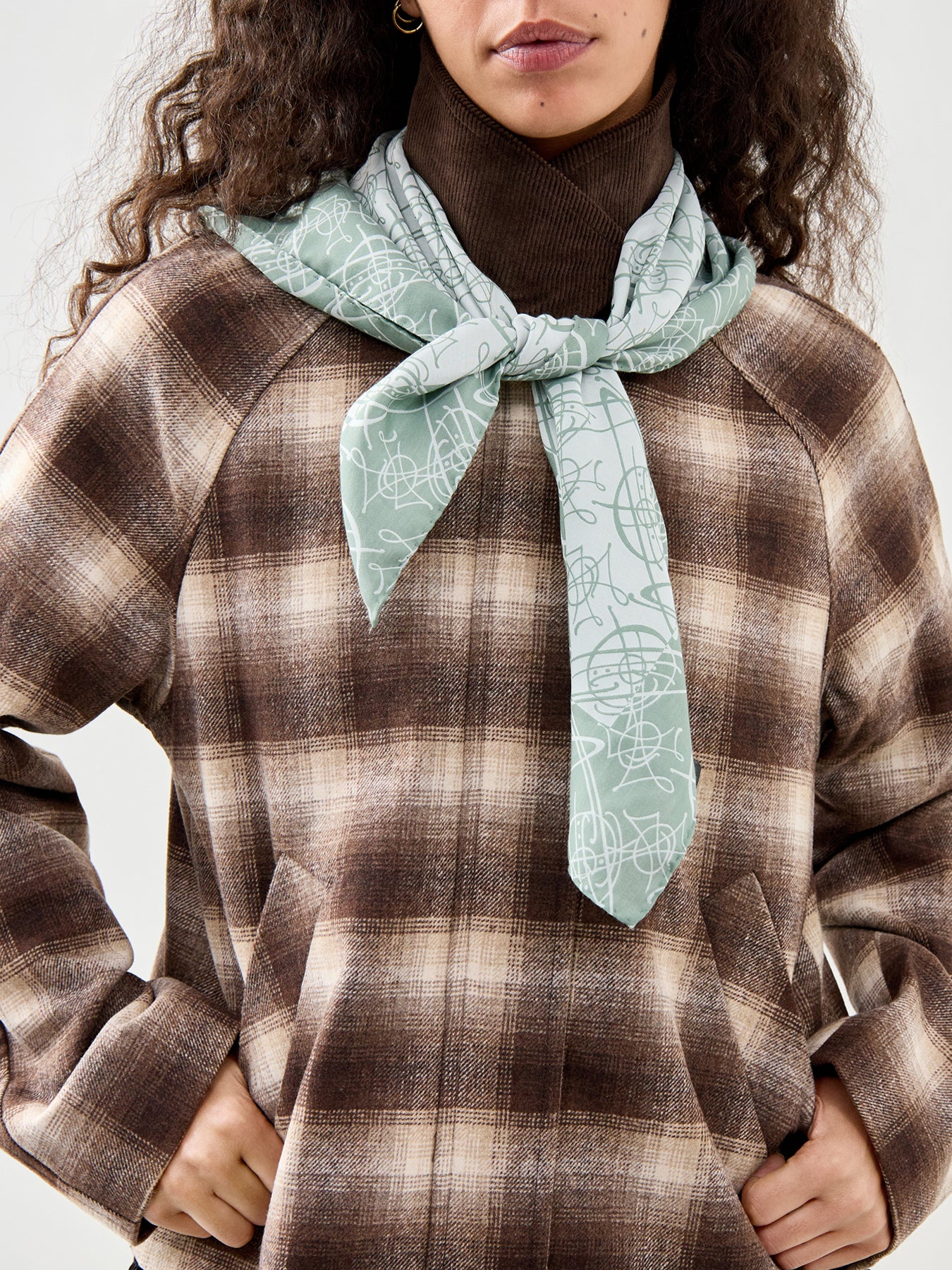 Orb Print Scarf Sage