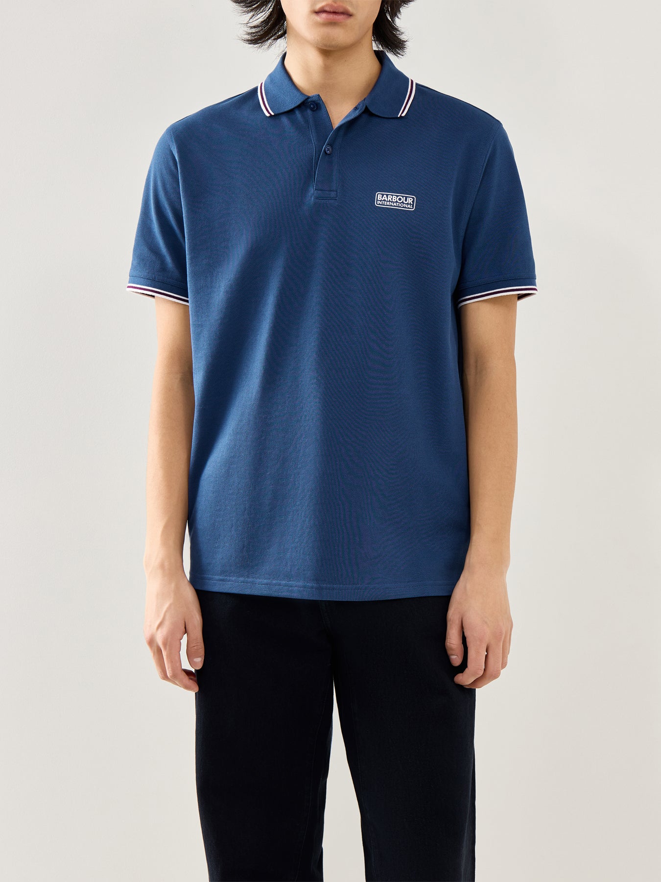 Evan Tipped Polo Shirt Blue