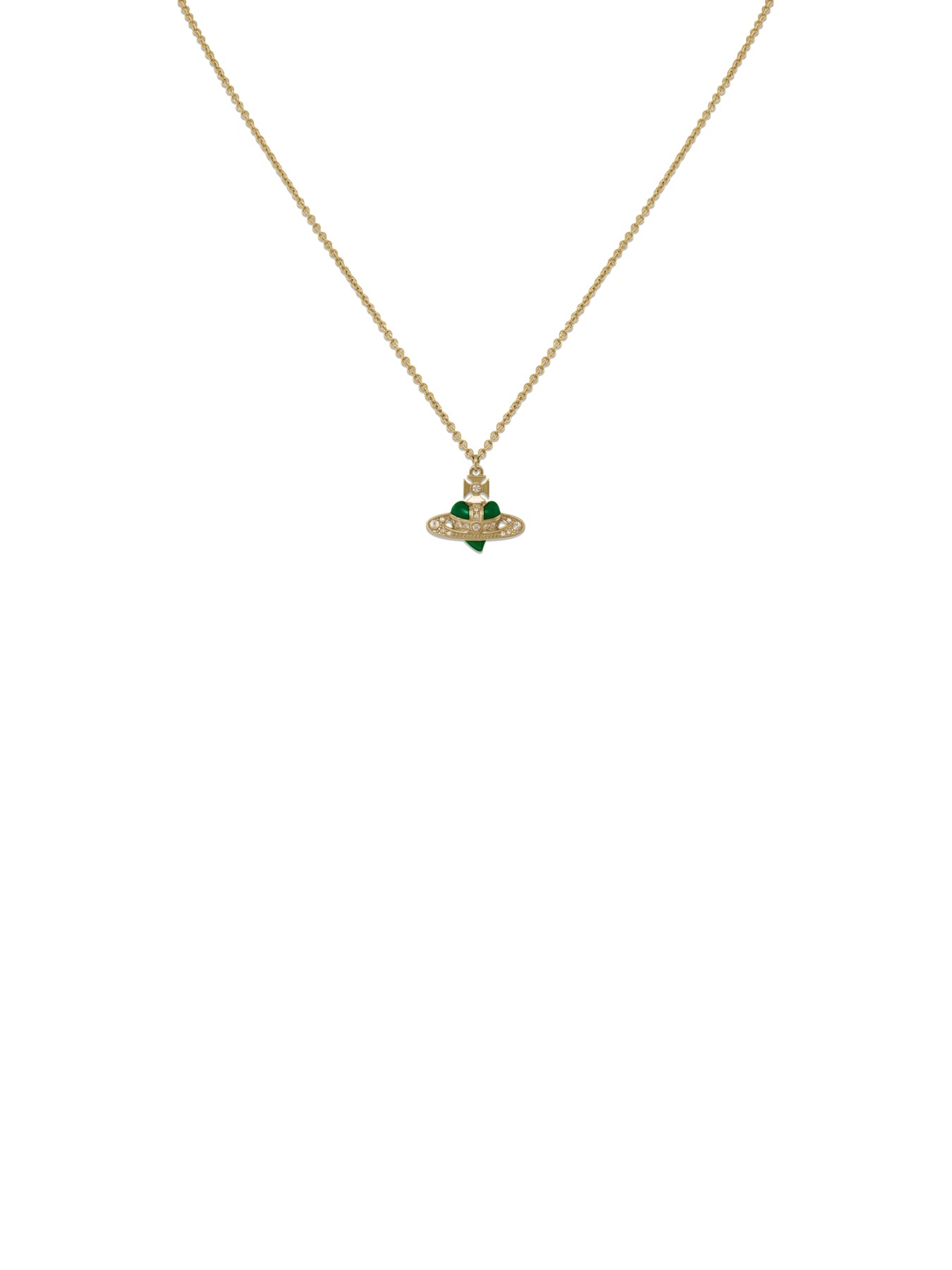 Crystal Heart Pendant Necklace Gold