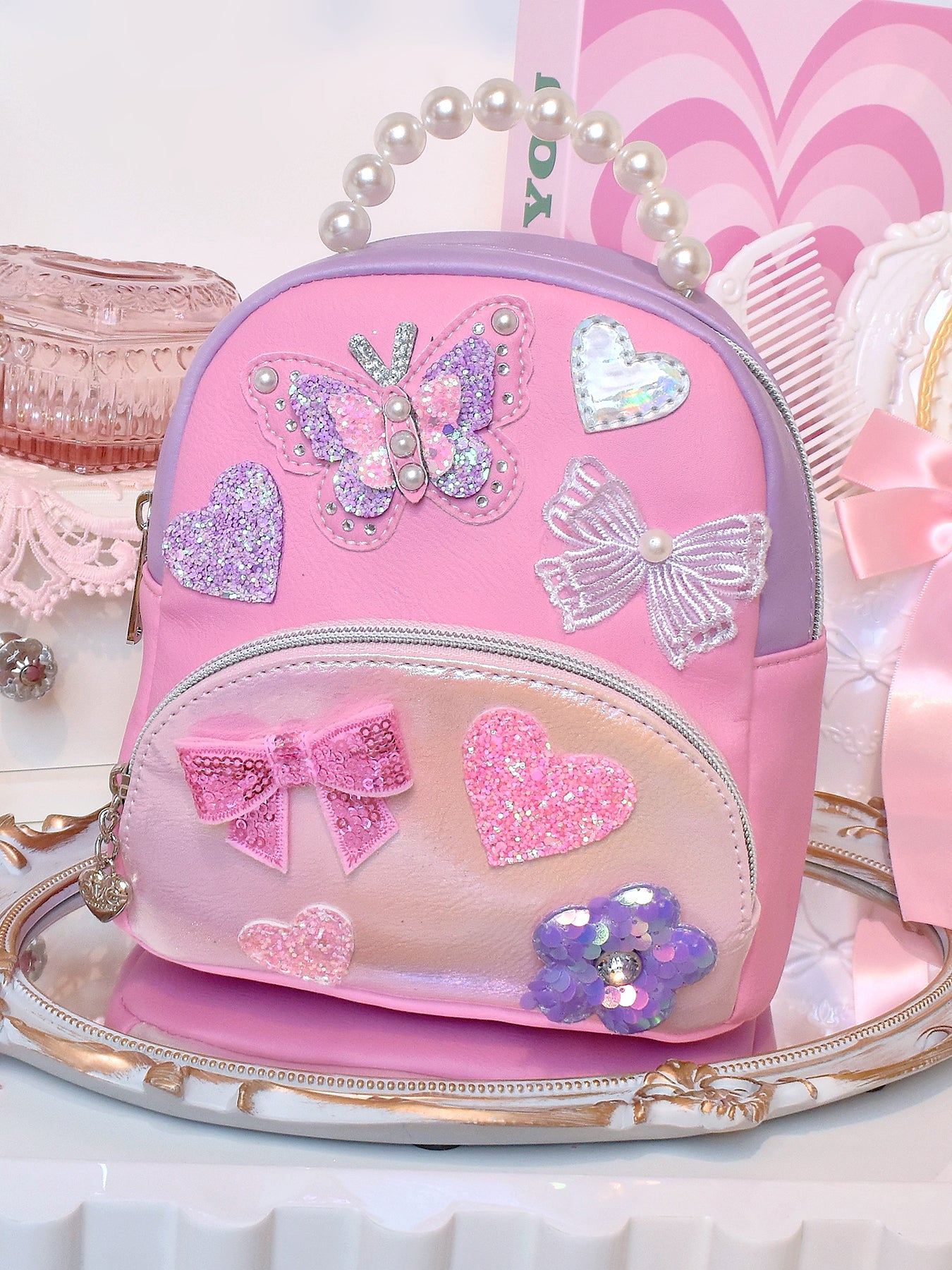 Butterfly Holographic Micro Mini Backpack