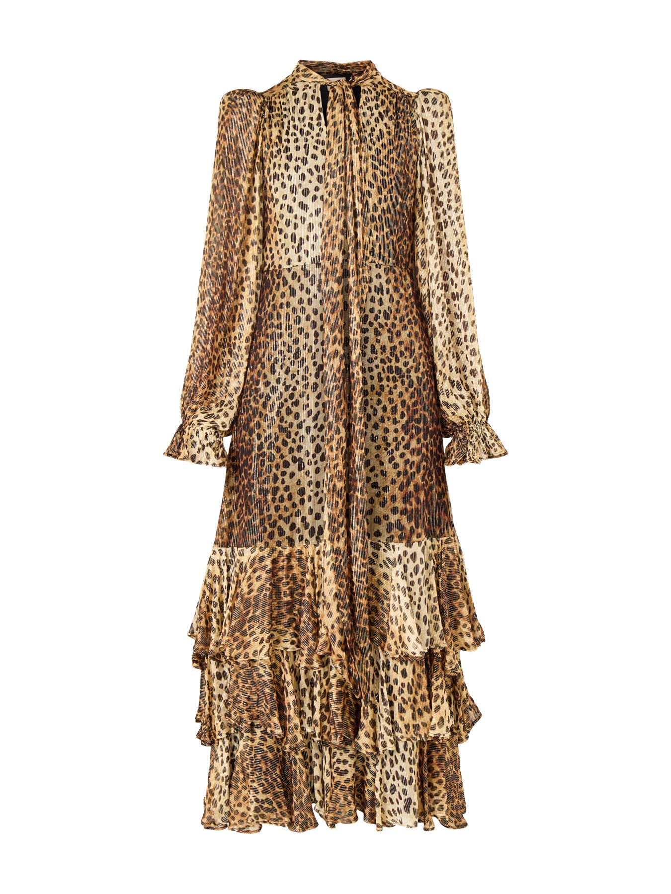 Farrah Cheetah Tiered Maxi Gold
