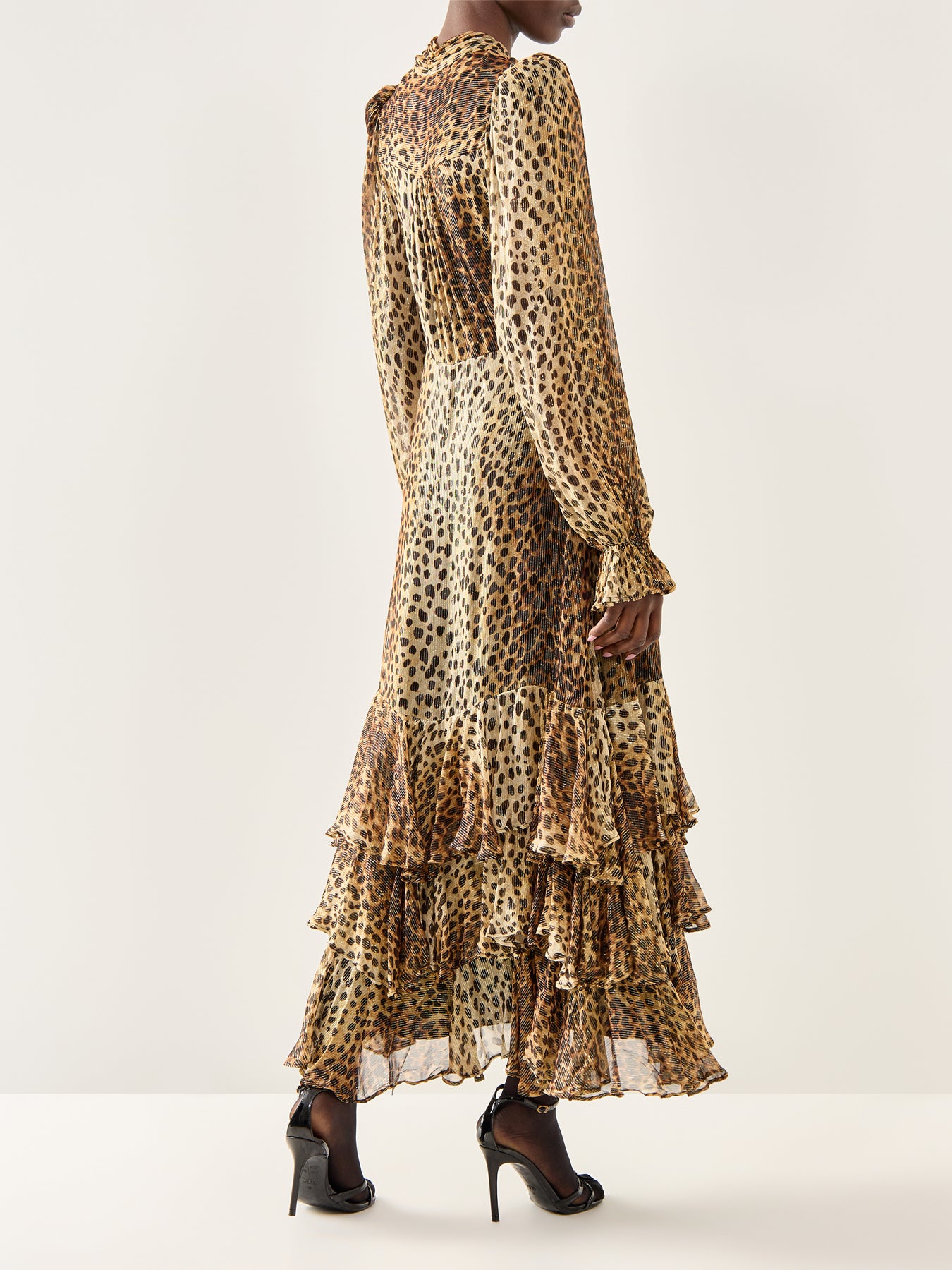 Farrah Cheetah Tiered Maxi Gold