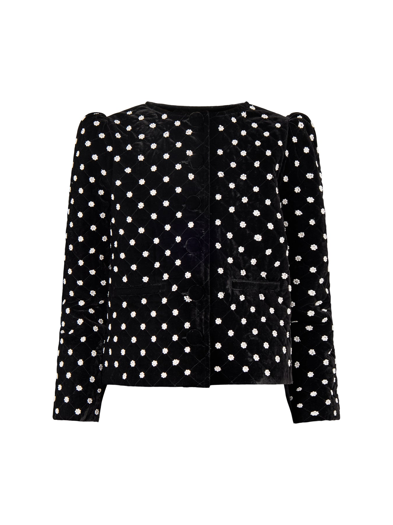 Kitty Embellished Velvet Jacket Black