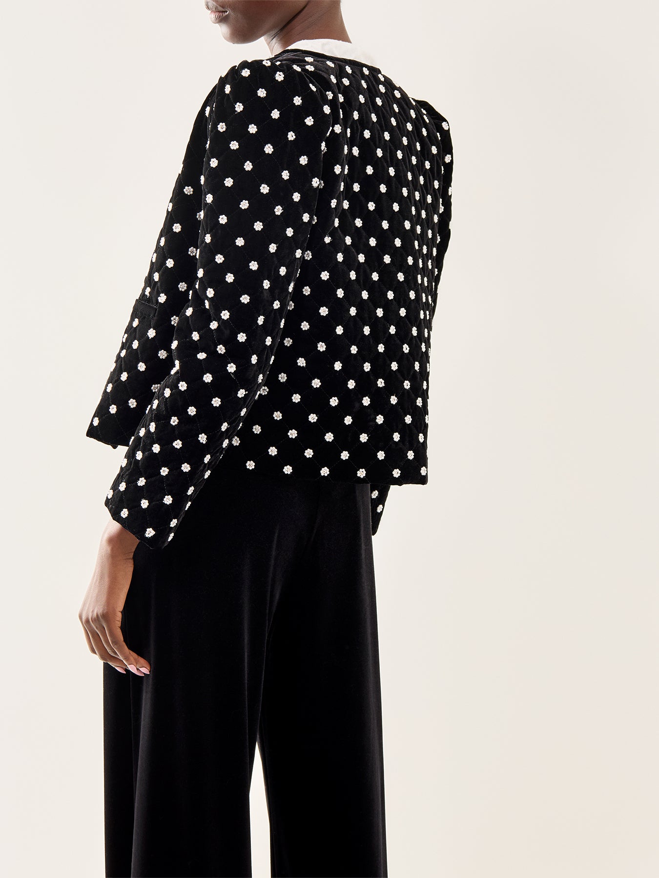 Kitty Embellished Velvet Jacket Black