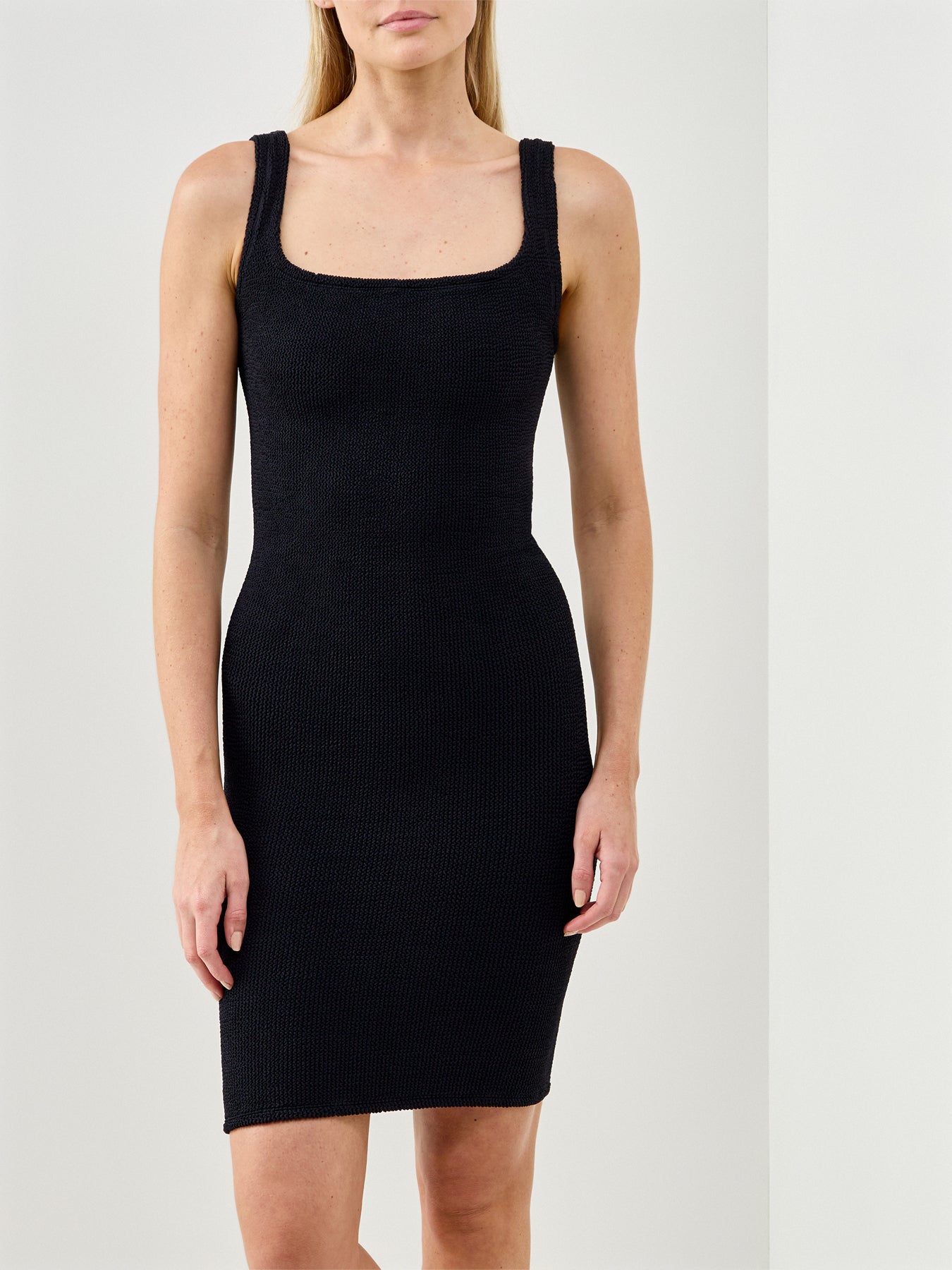 Ribbed Tank Dress Black