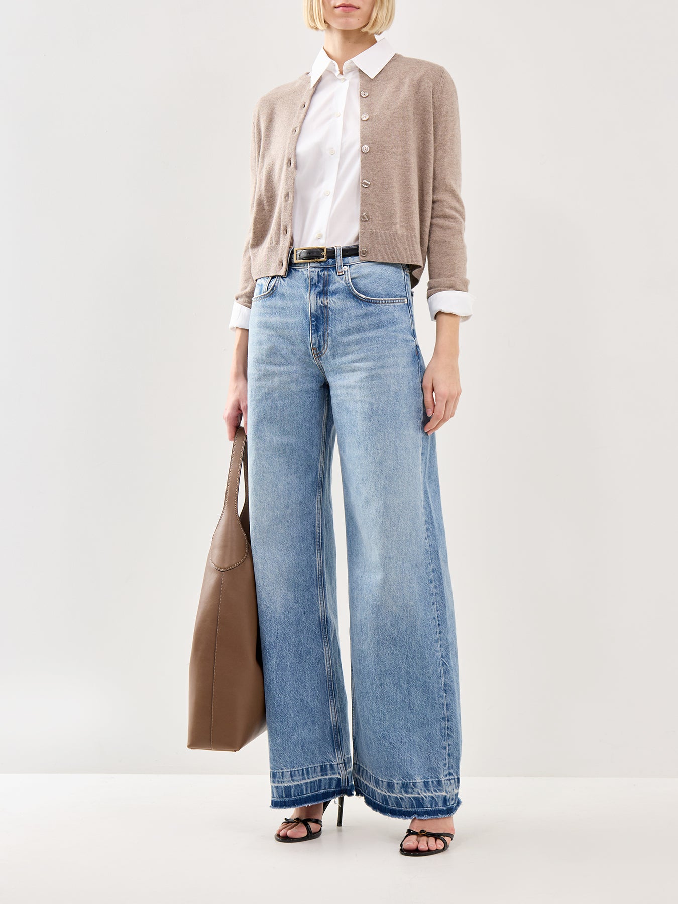 Nebbia Wool Cashmere Cardigan Beige