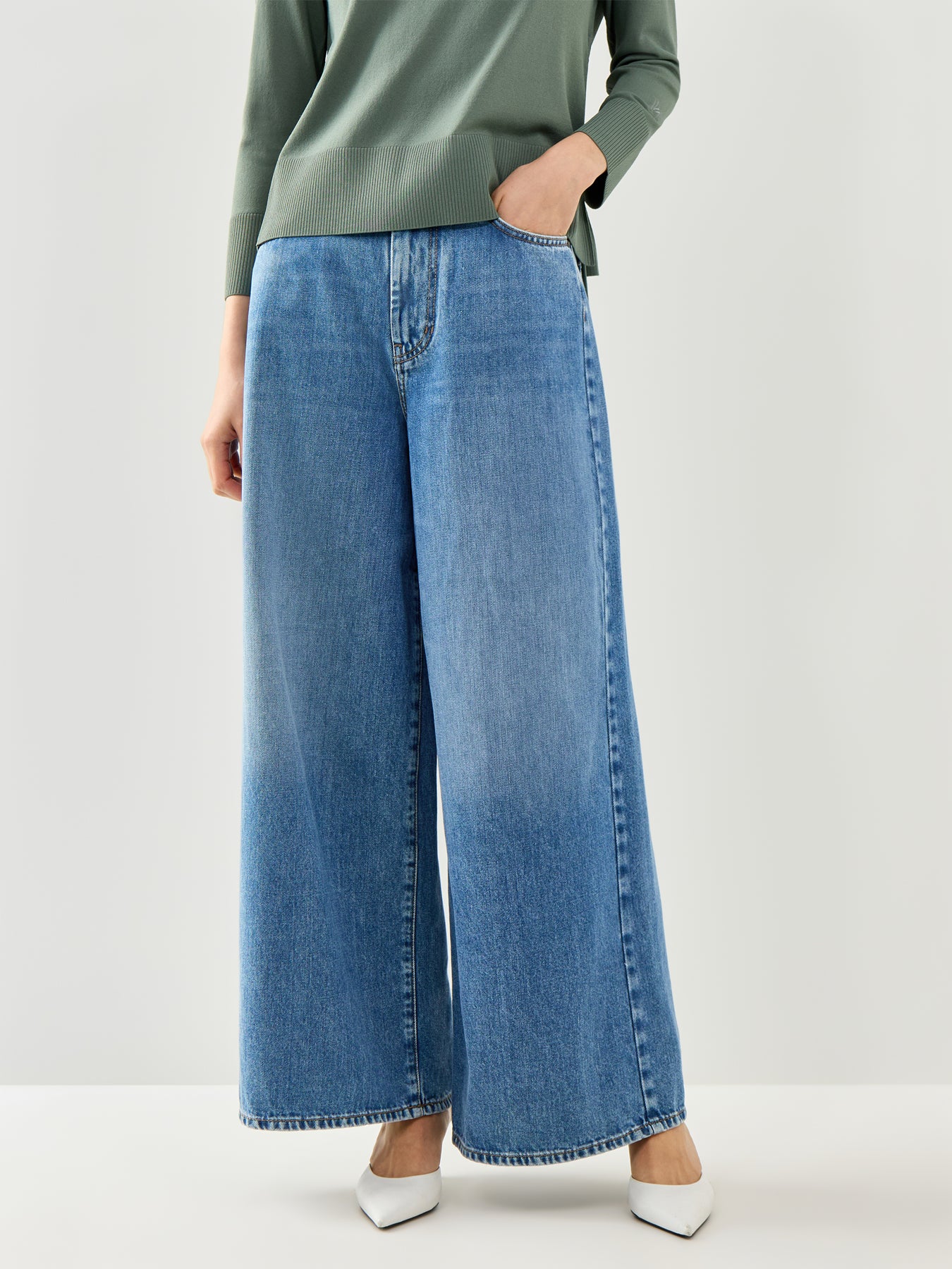 Abete Oversized Denim Trouser Navy