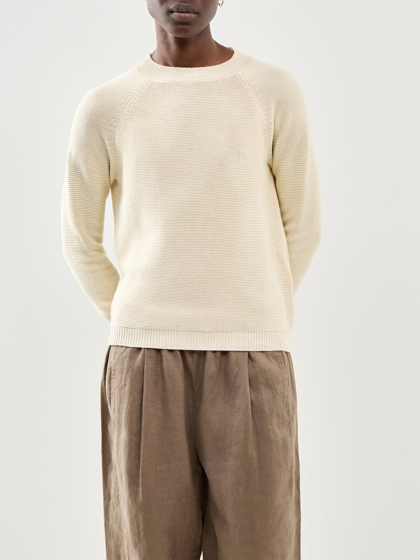Aere Crew Neck Sweater Cream