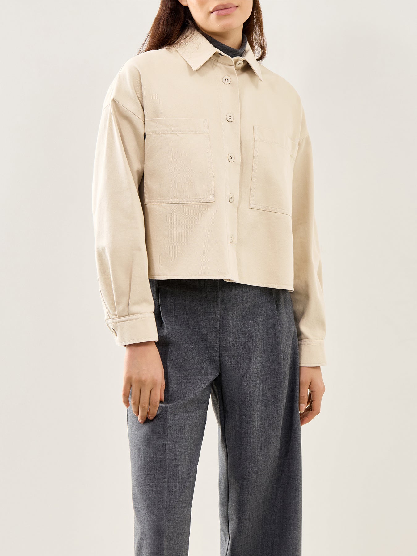 Radente Button Down Cotton Shirt Cream
