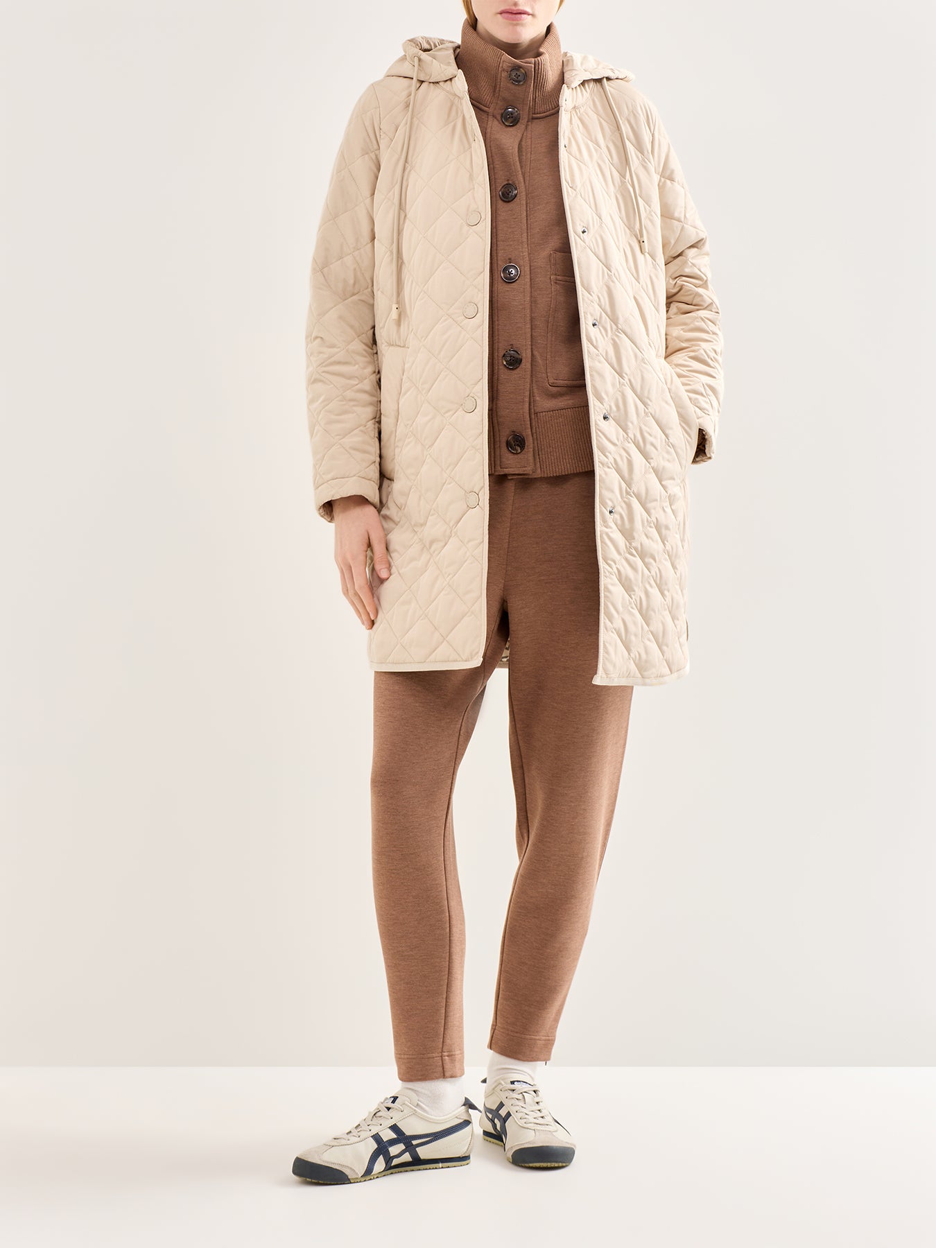 Erio Quilted Coat Brown
