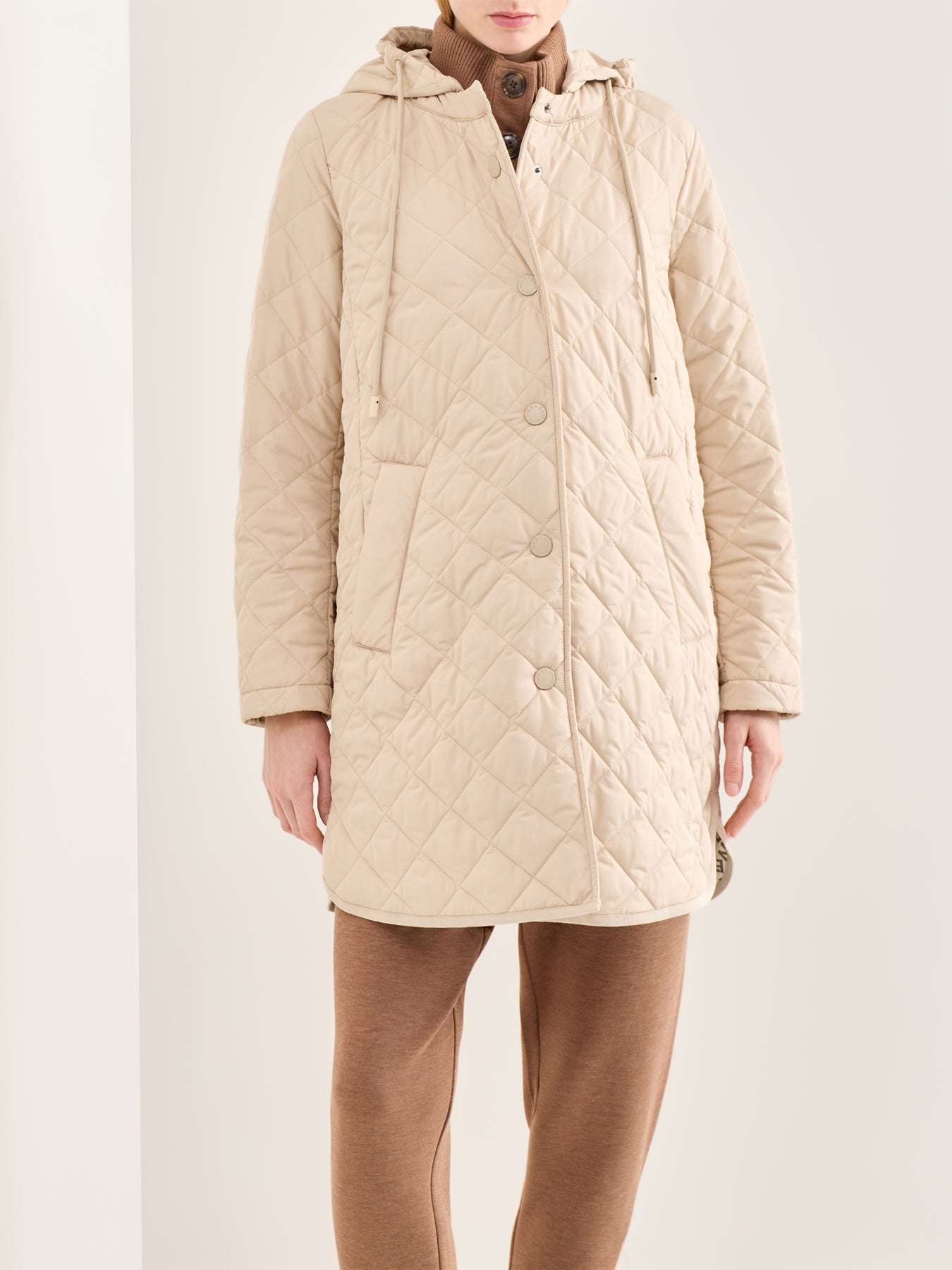 Erio Quilted Coat Brown