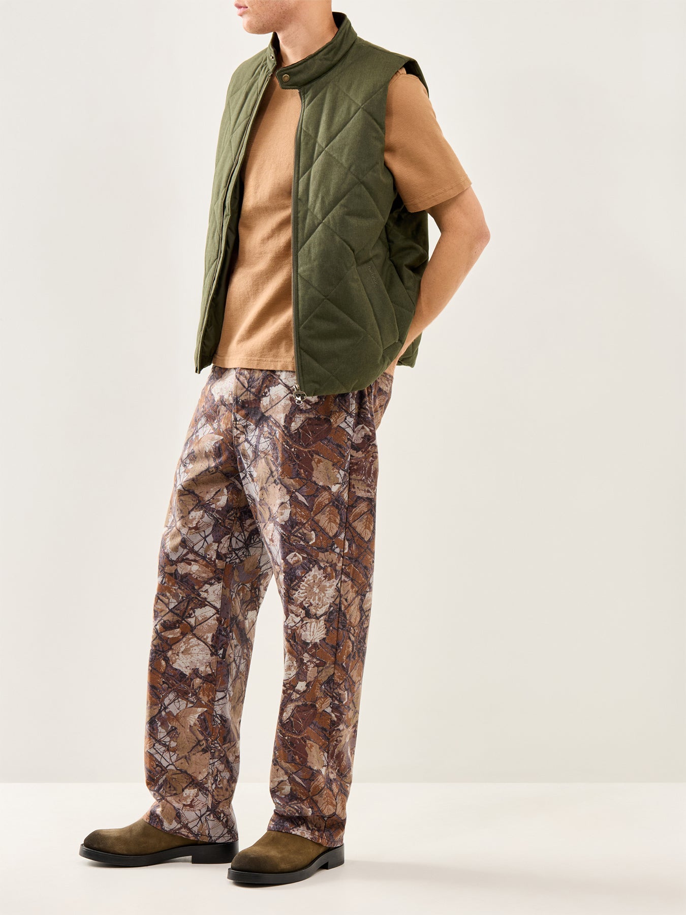 City Harrington Quilted Gilet Olive