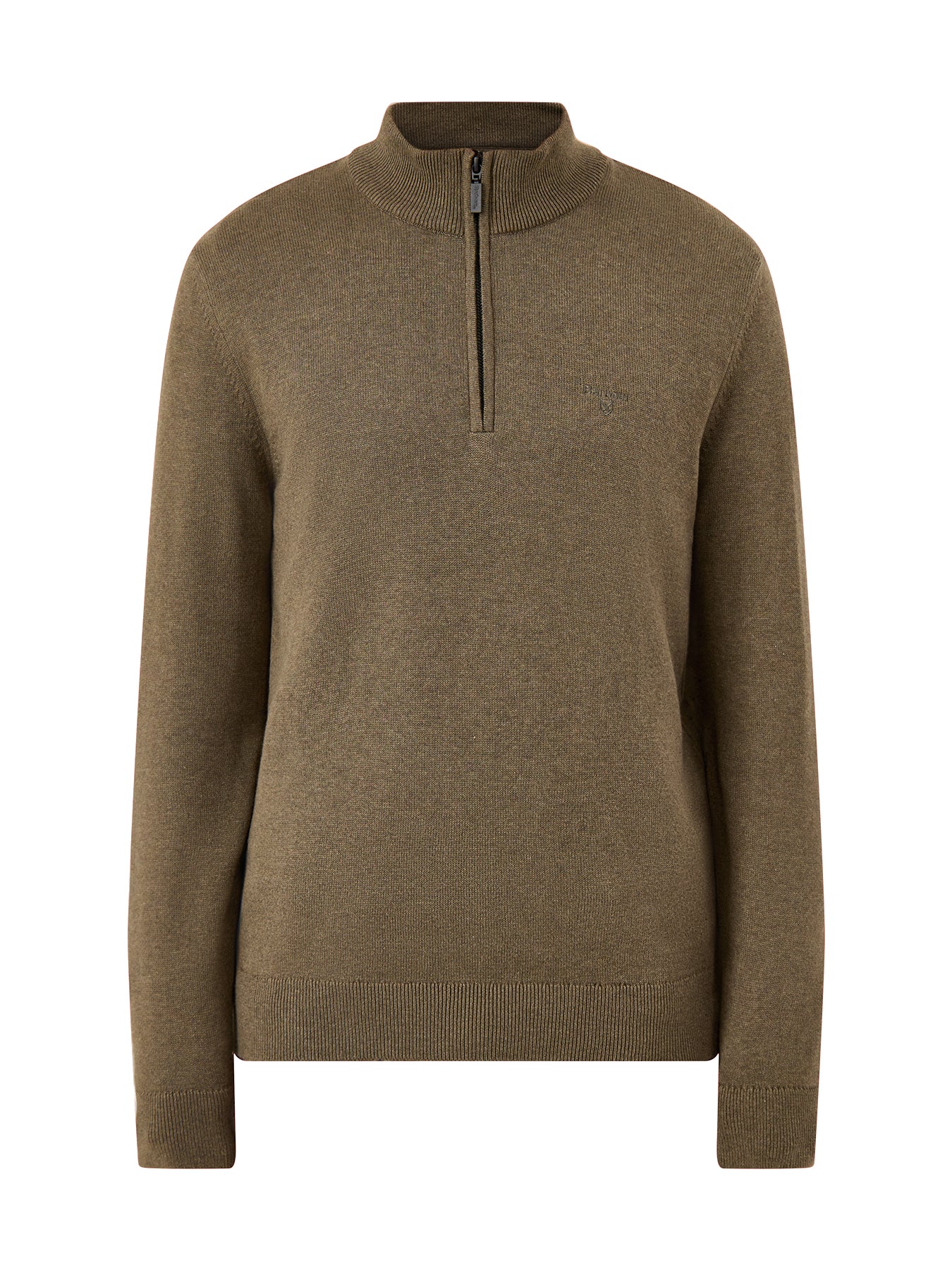 Avoch Half Zip Knitted Jumper Olive