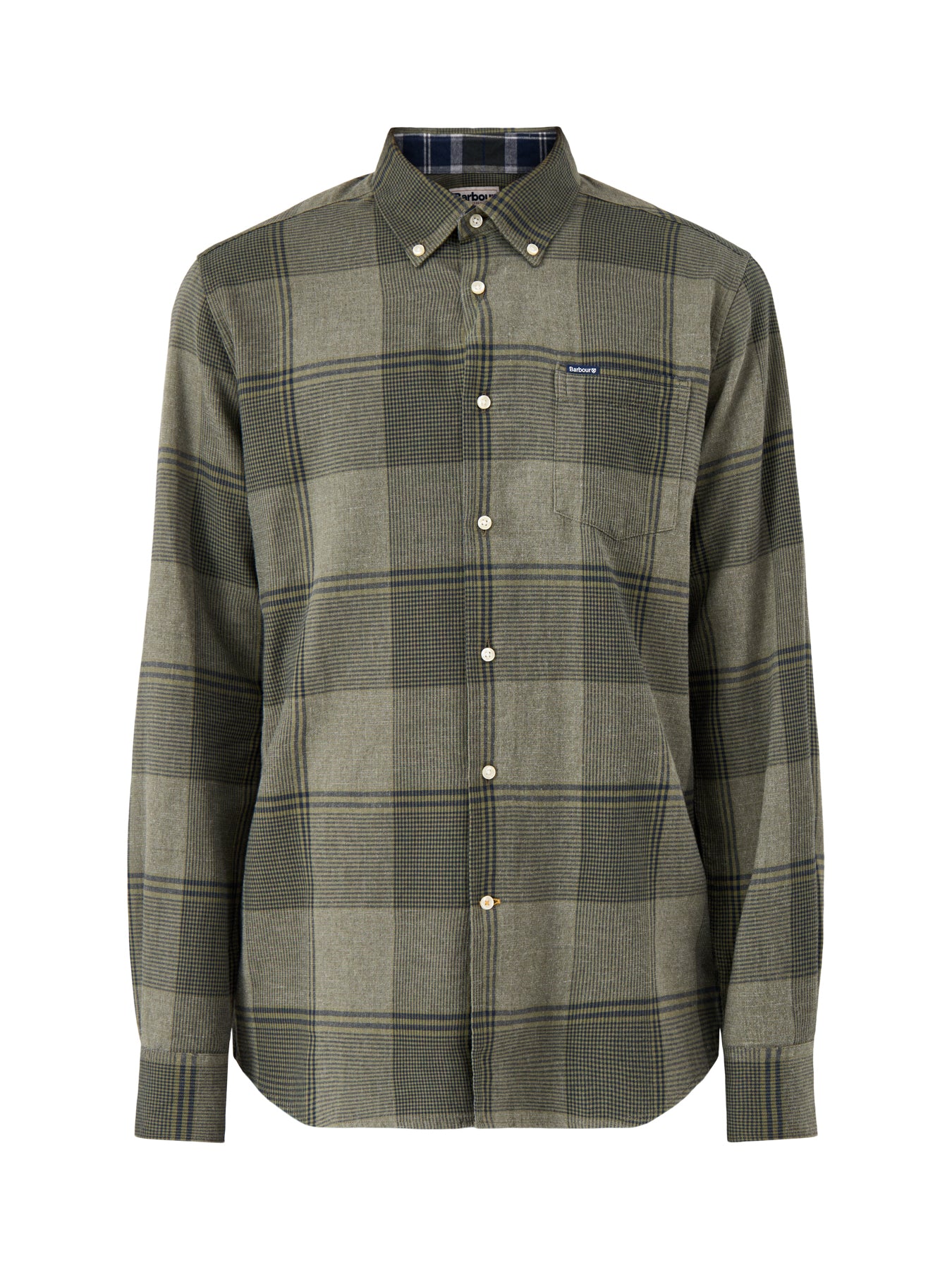 Heaney Checked Tailored Shirt Olive