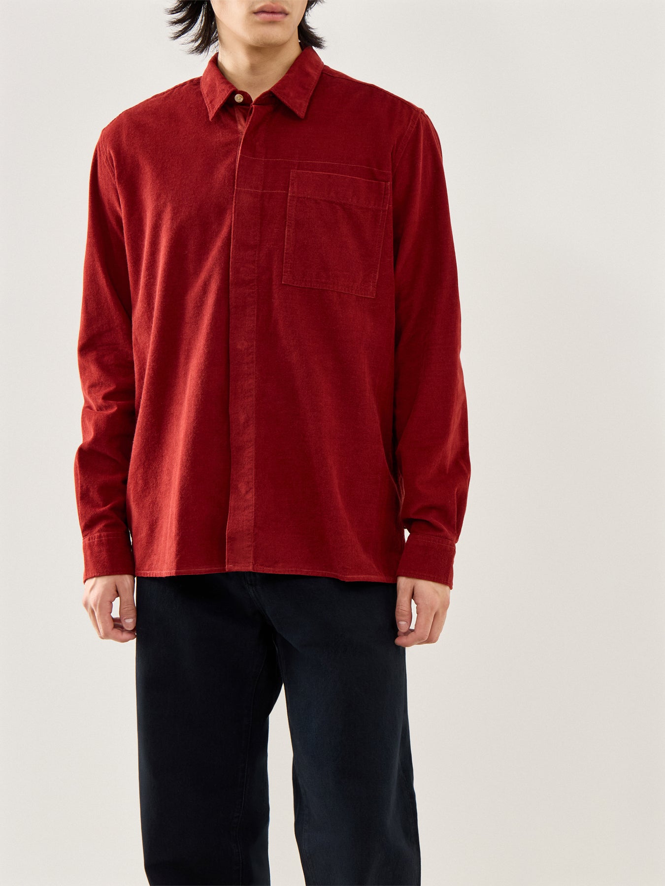 Haltcliff Cord Relaxed Shirt Red