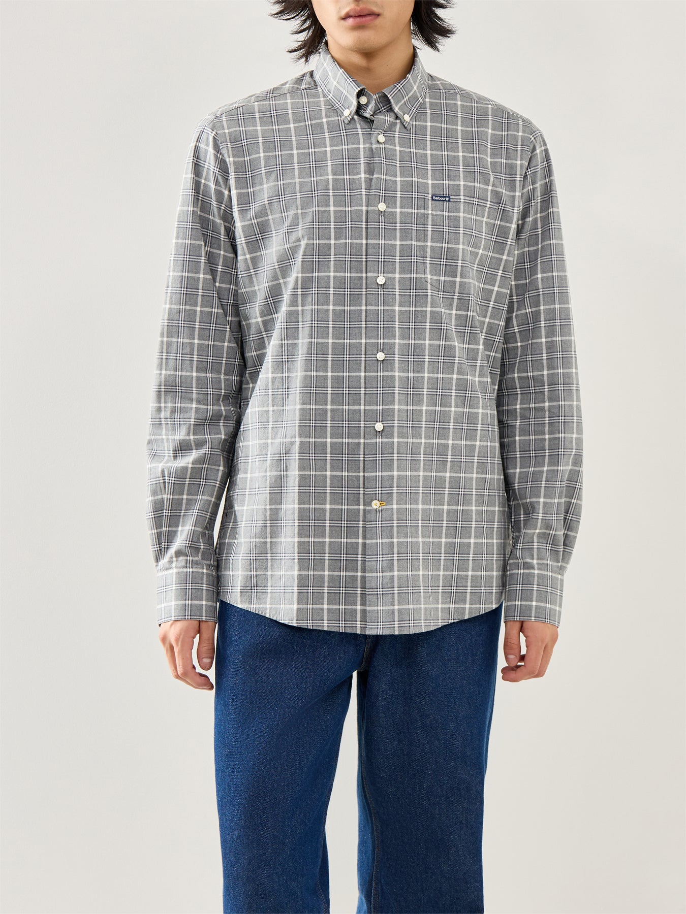 Bramham Checked Tailored Shirt Grey