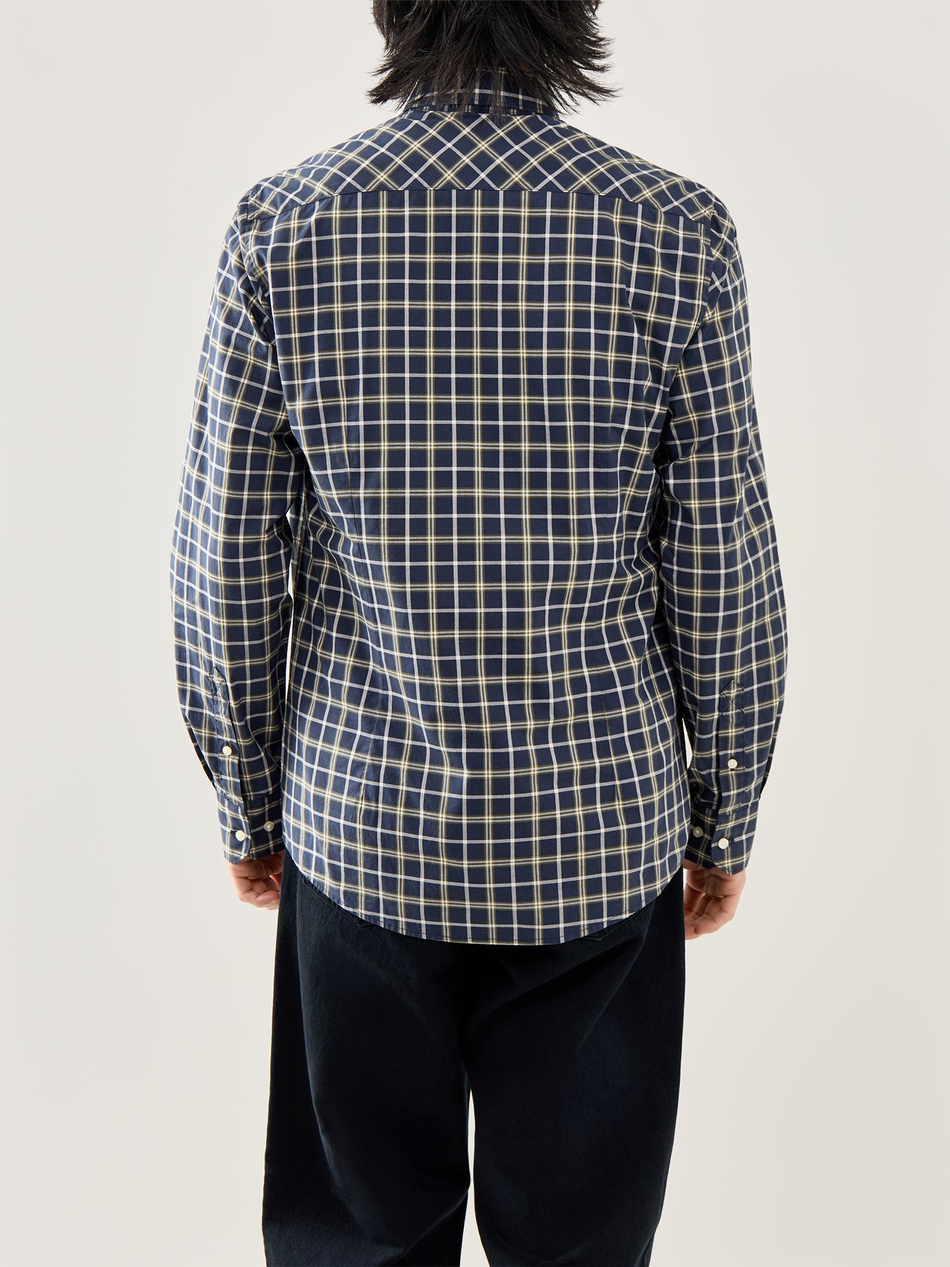 Bramham Checked Tailored Shirt Navy