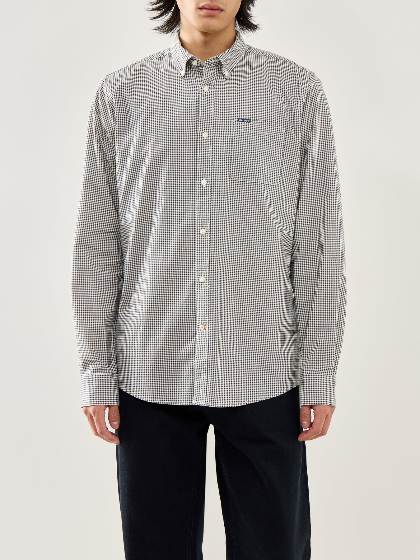 Halton Gingham Tailored Shirt Olive