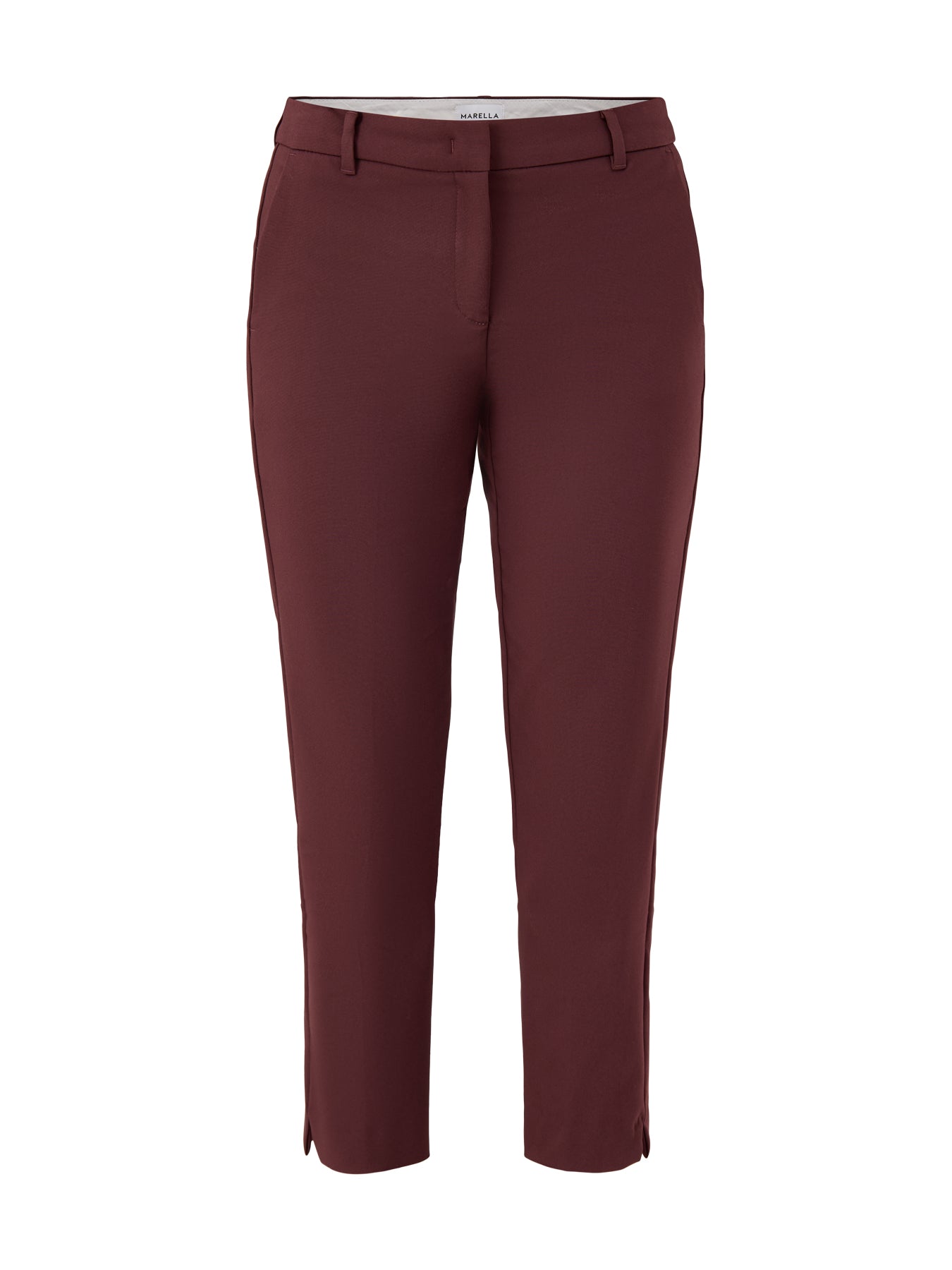 Tailored High Waist Wide Leg Trousers Bordeaux