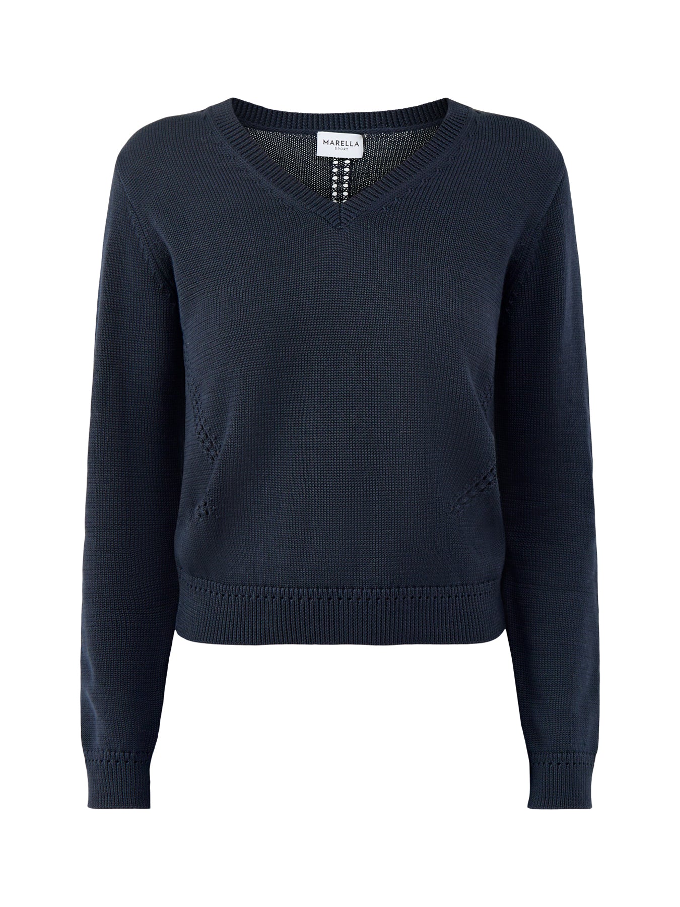 Chiffon V-Neck Jumper Navy