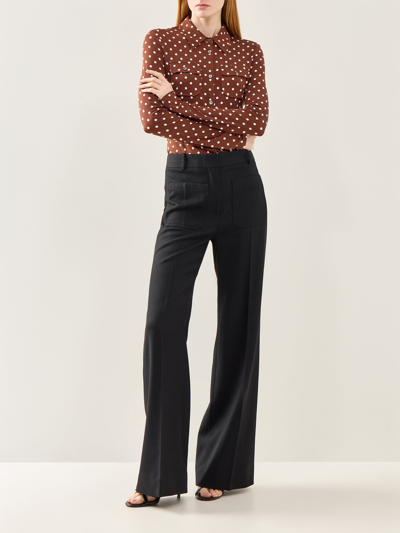 MLS Vinci Button-Neck Sweater Brown
