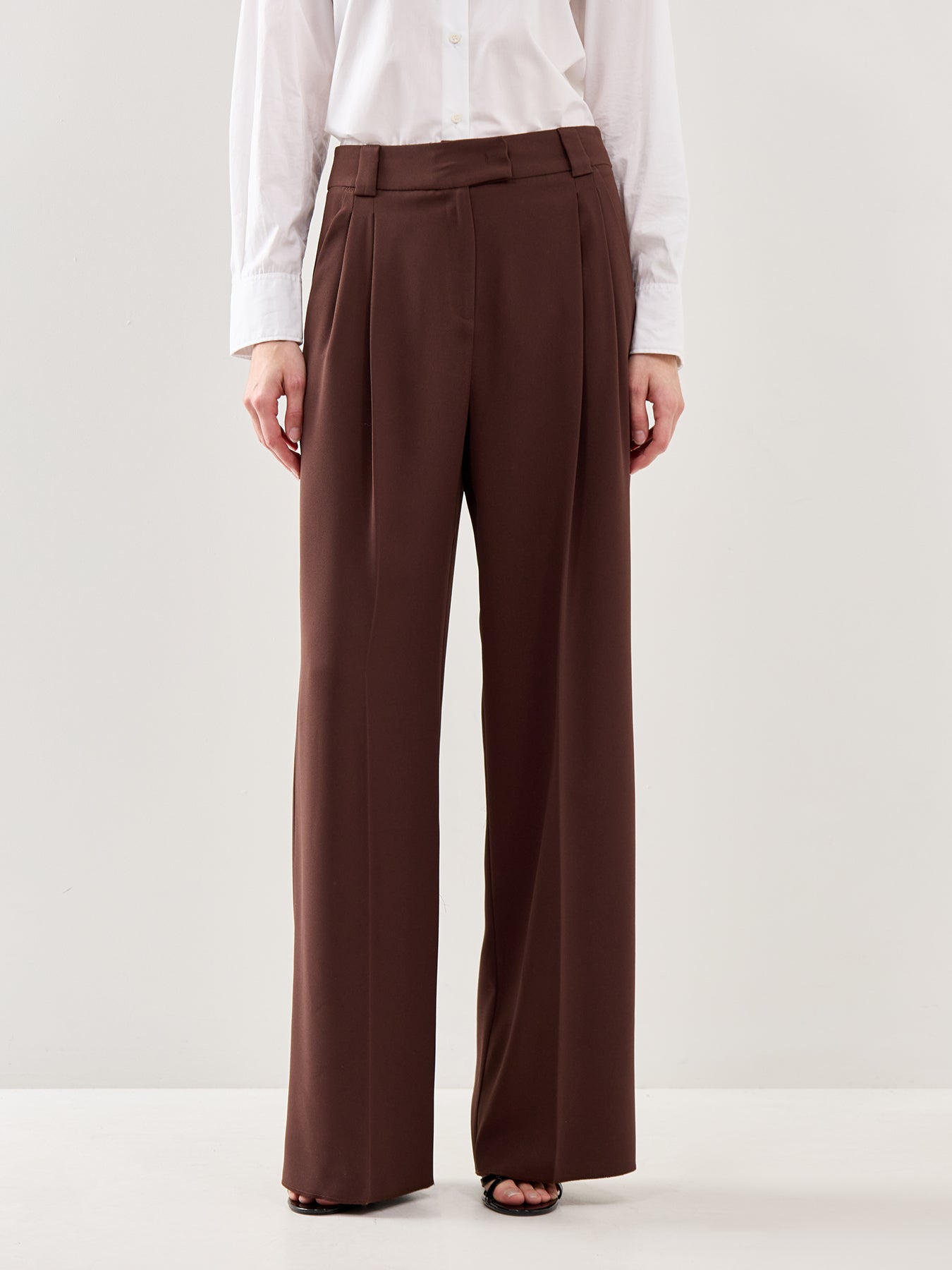 Airone Wide Leg Trousers Brown