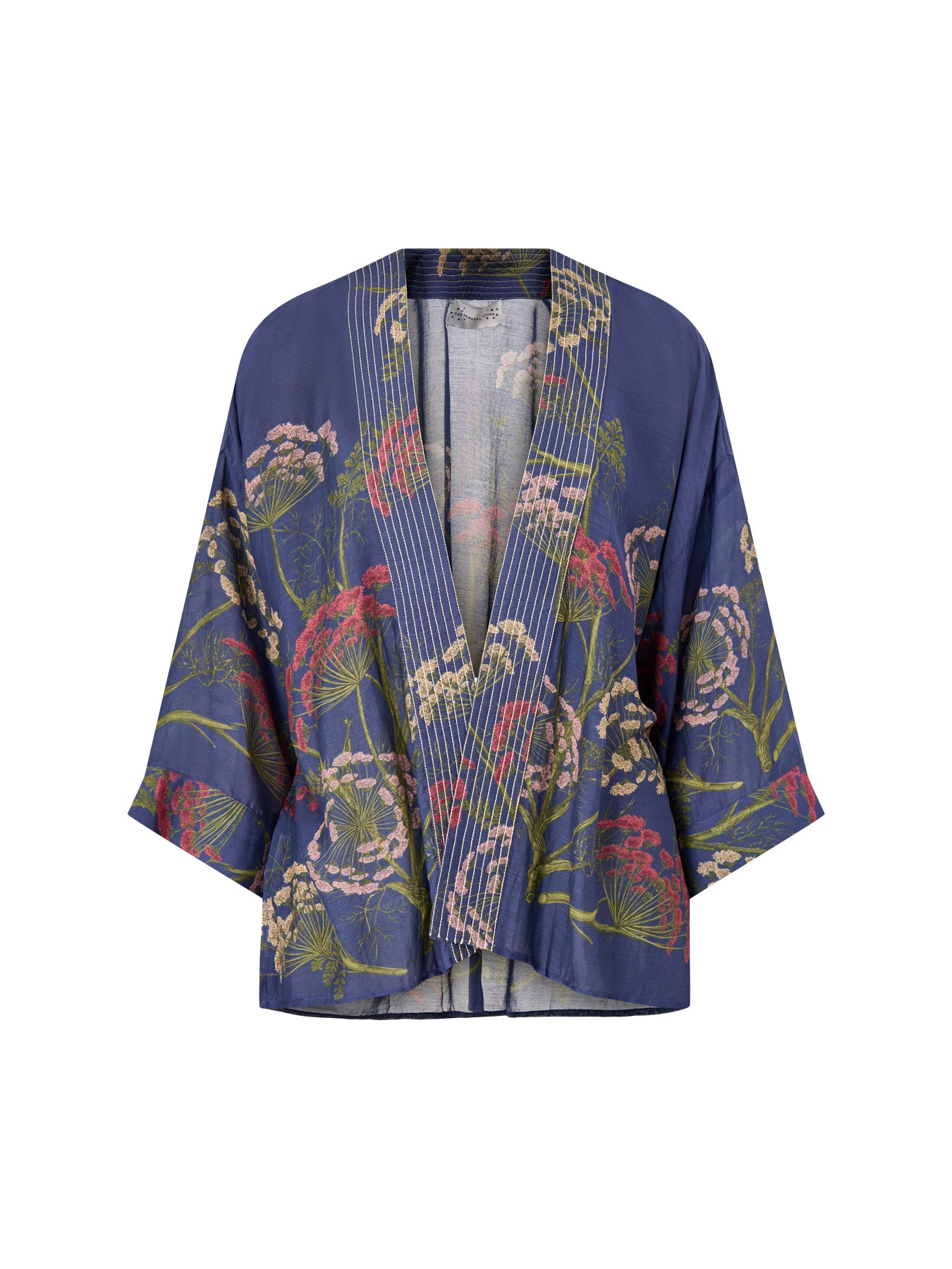 Parsley Seed Short Kimono Blue Print