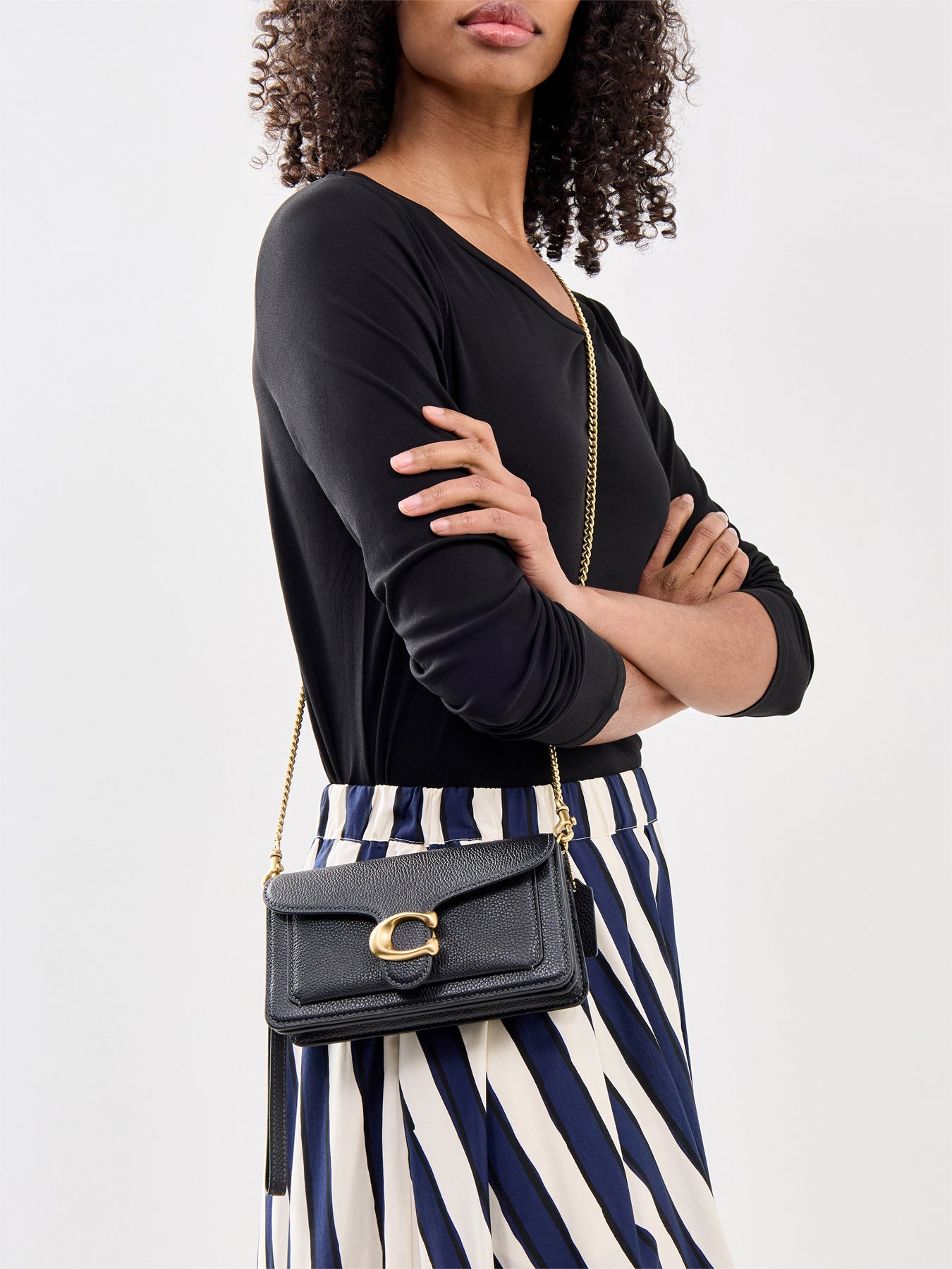 Leather Tabby Shoulder Bag 19 Black