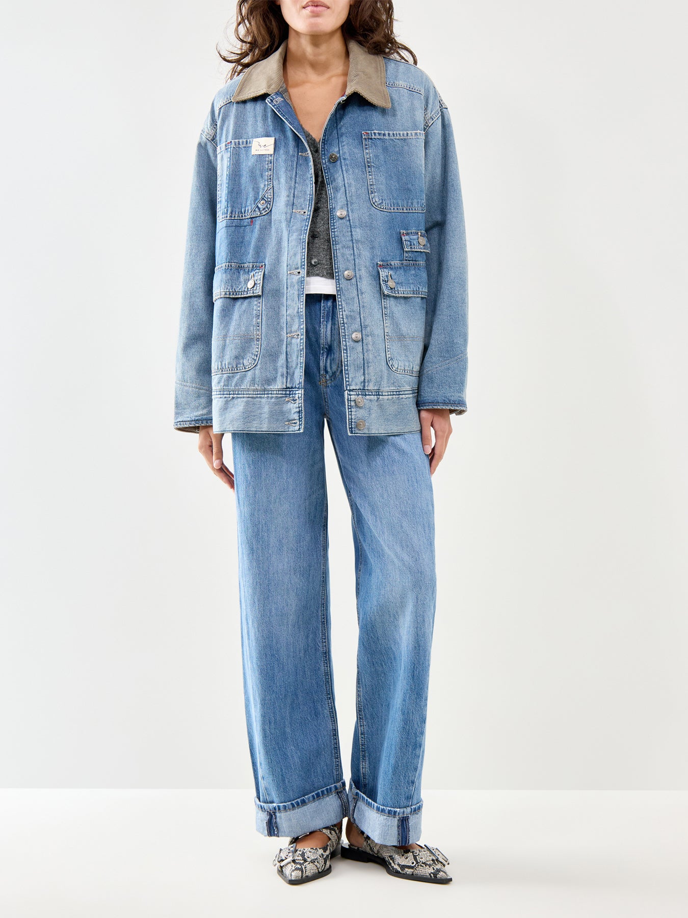 Sweet Talk Denim Barn Coat Blue