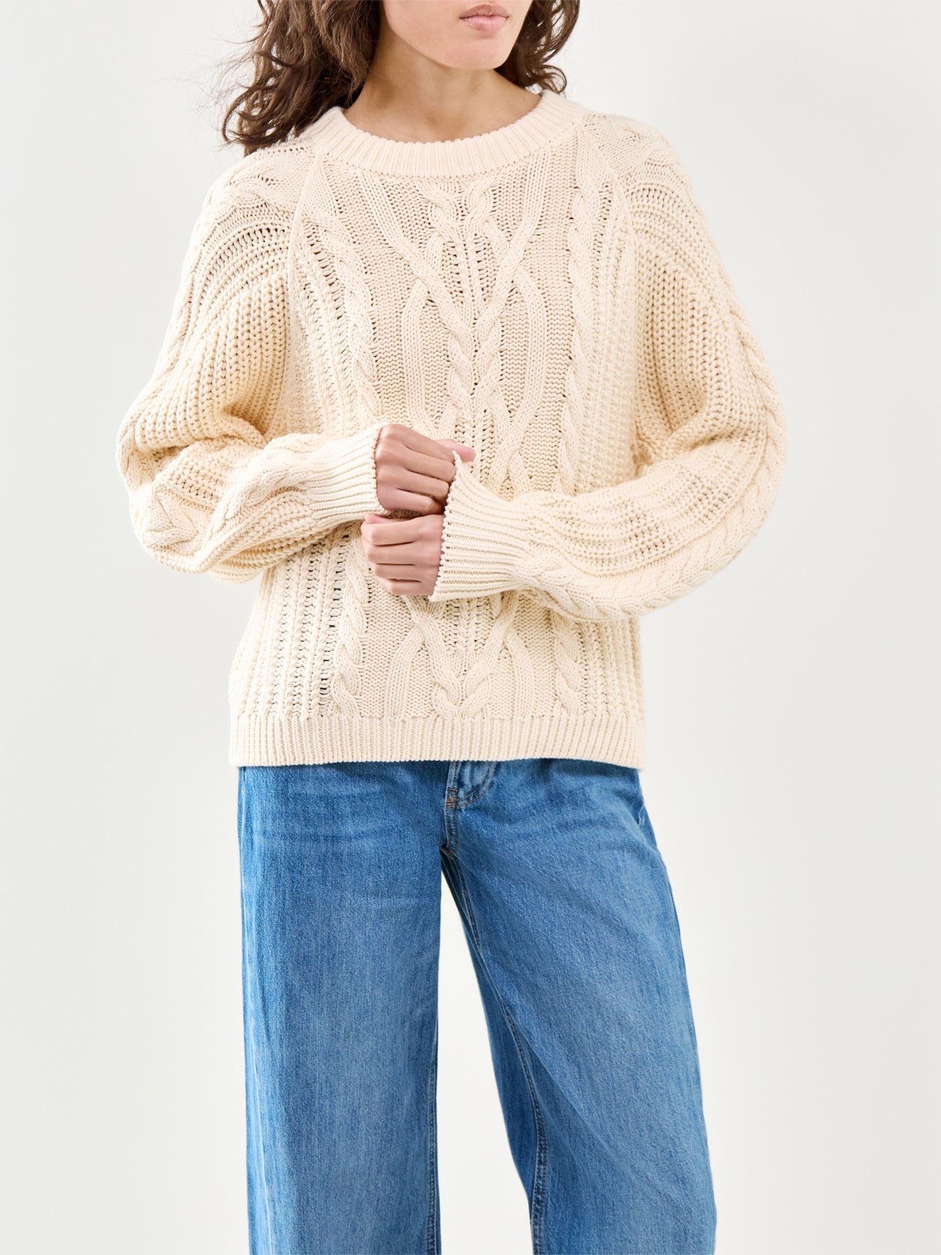 Frankie Cable Sweater Cream