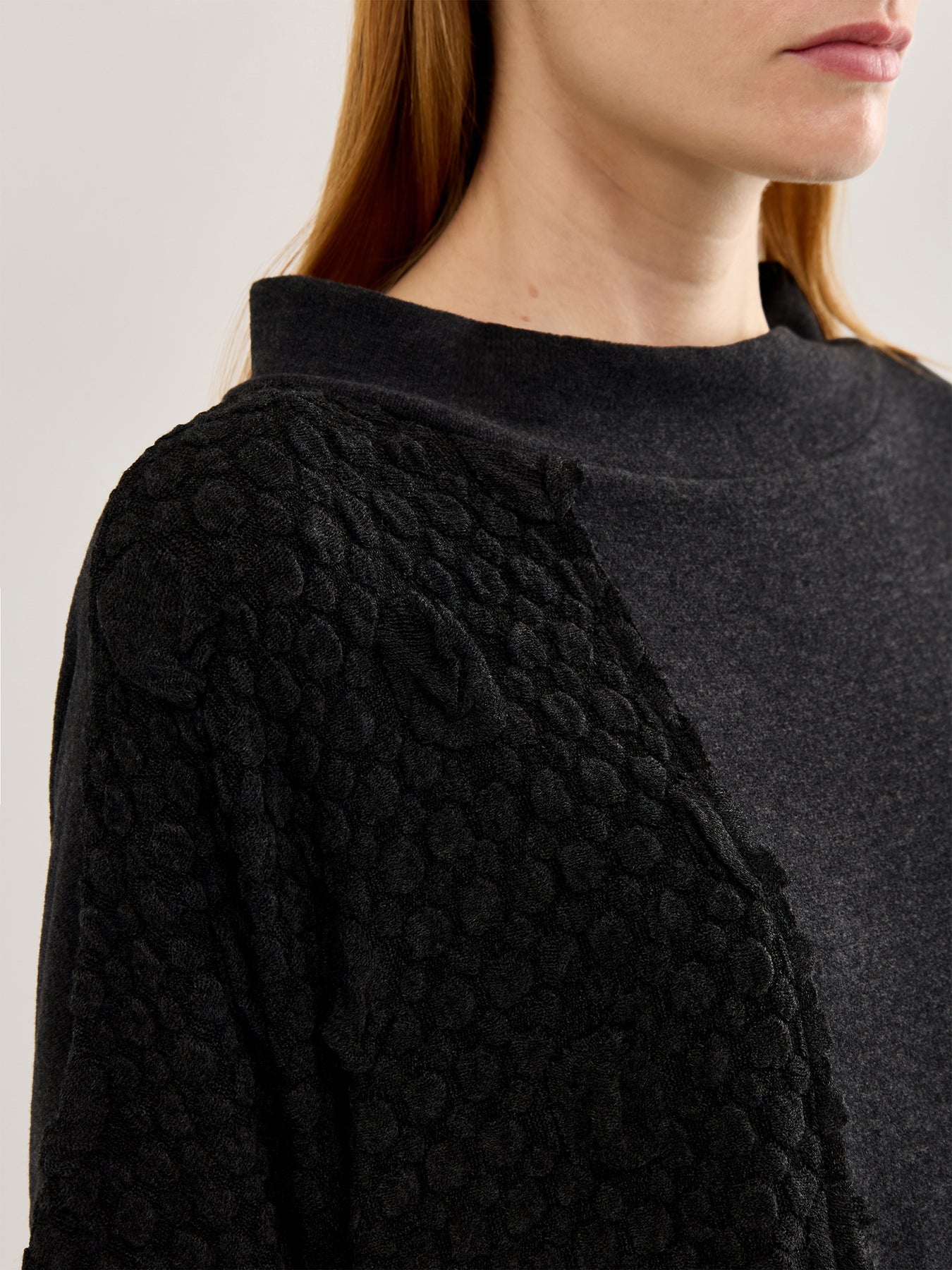 Textured Knit Jumper Charcoal