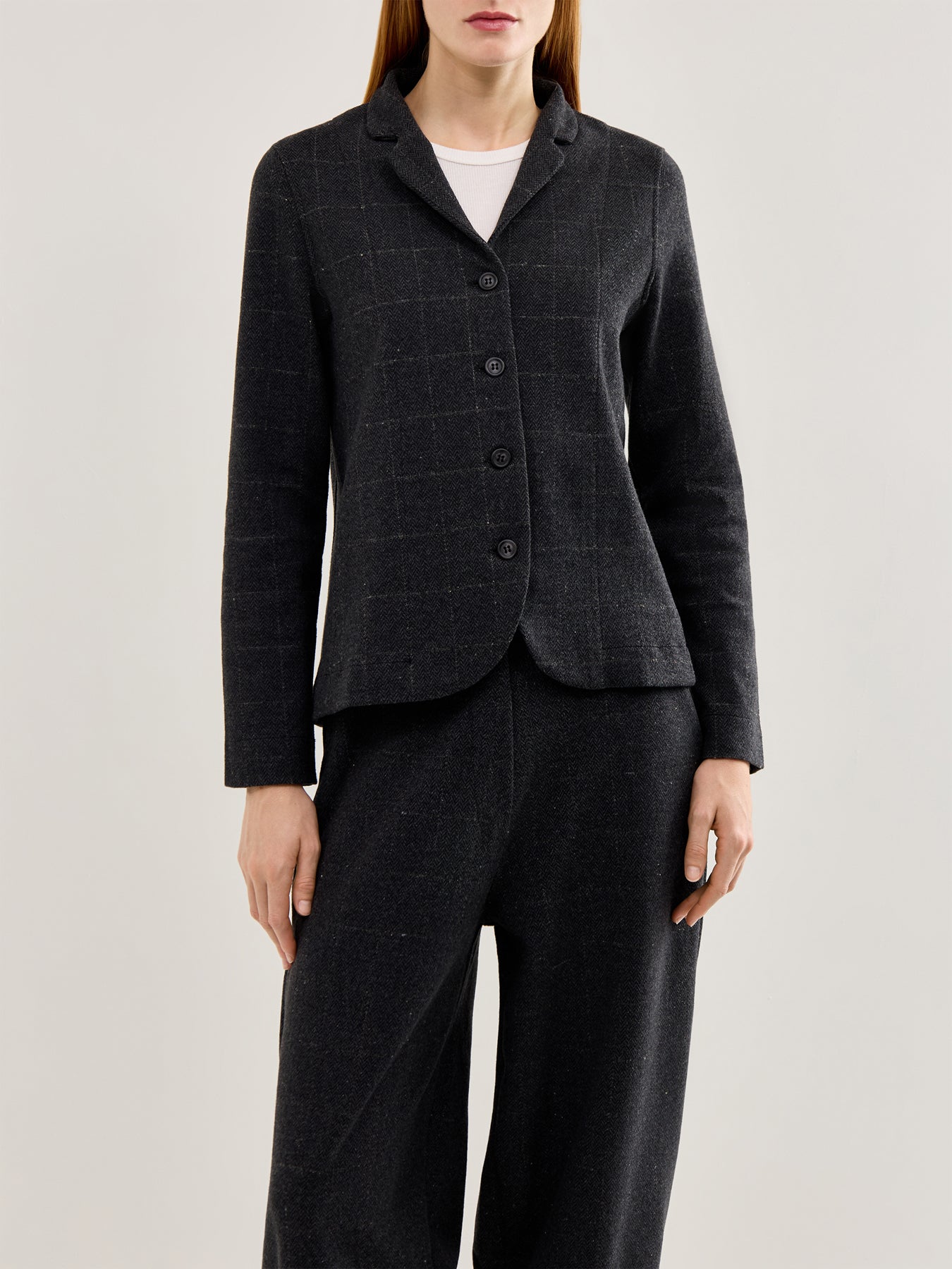 Herringbone Jacquard Blazer Grey