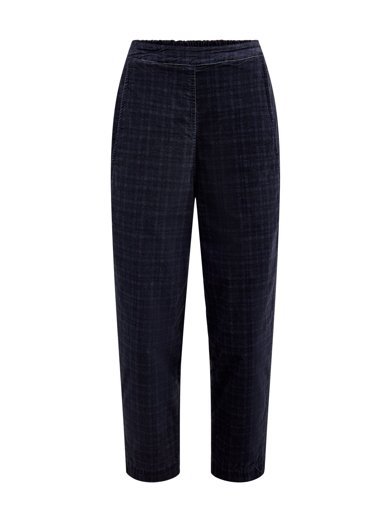 Velvet Check Trousers Dark Grey